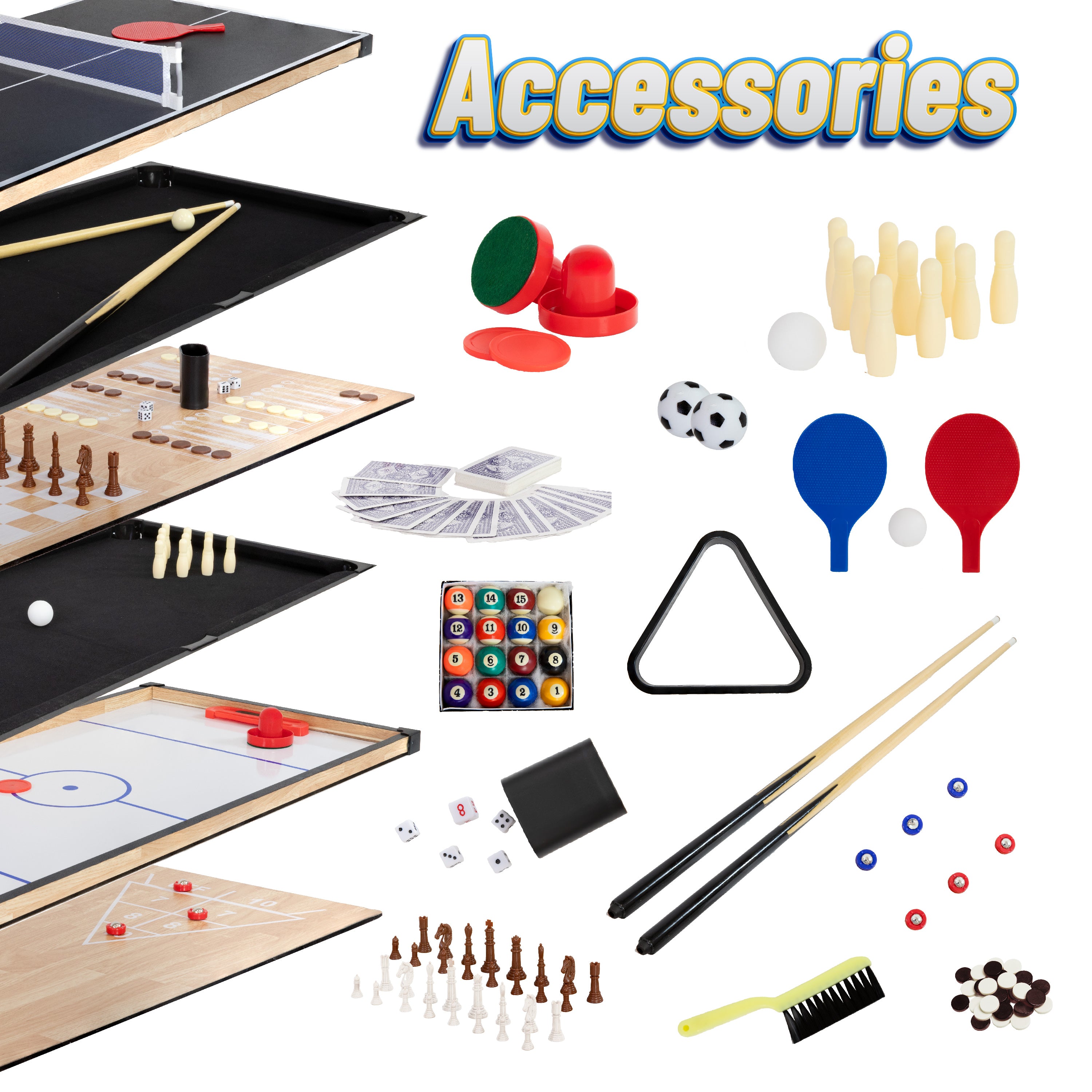 10-in-1 Multi Game Table Set for Indoor & Outdoor Fun - 49.5 Inch Classic Board Games Collection - Perfect for Family Game Nights, Parties, and Backyard Entertainment