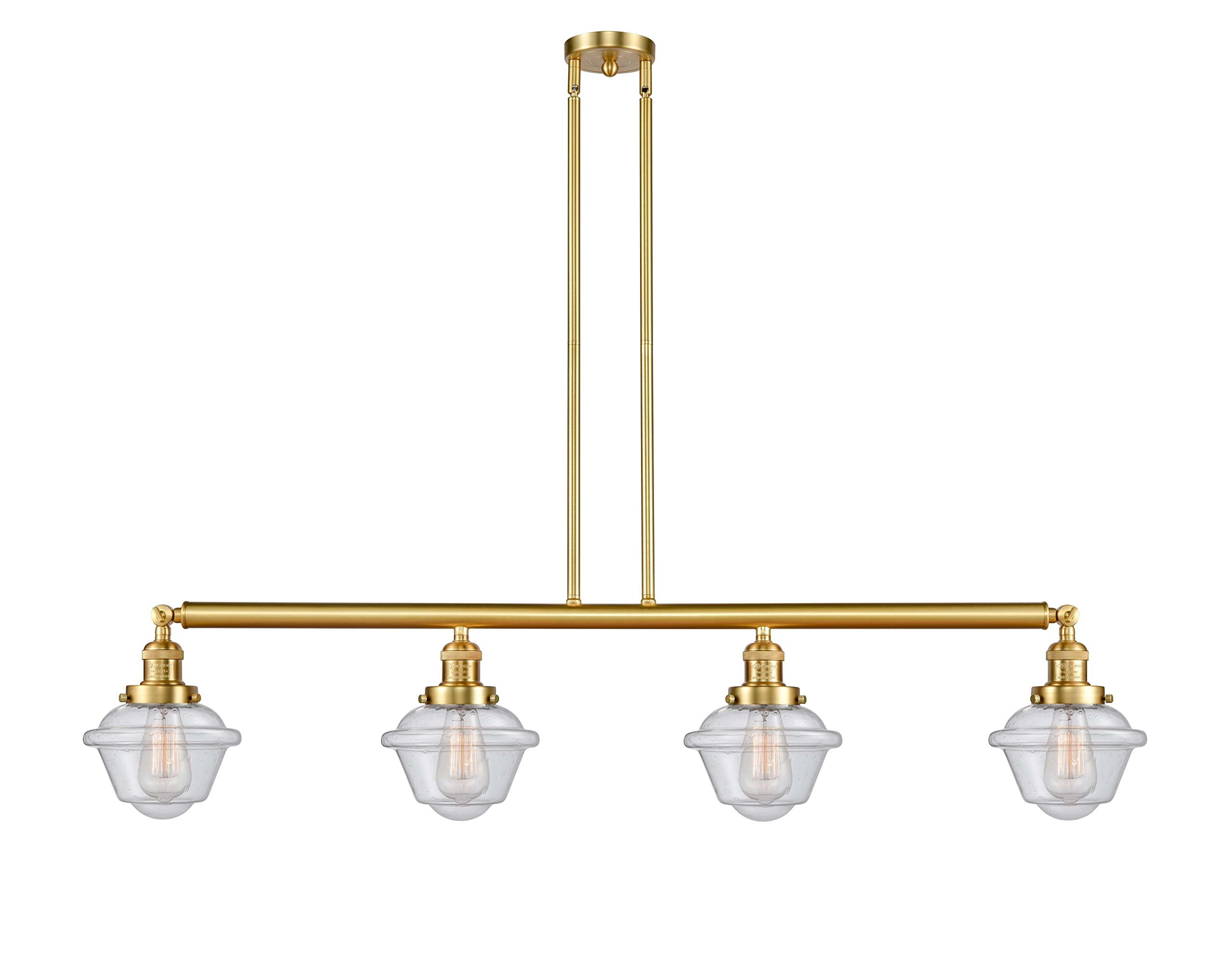 214-SG-G534-LED Small Oxford 4-Light Island Pendant Lighting Fixture for Kitchen Island, Dining Room, and Bar Counter