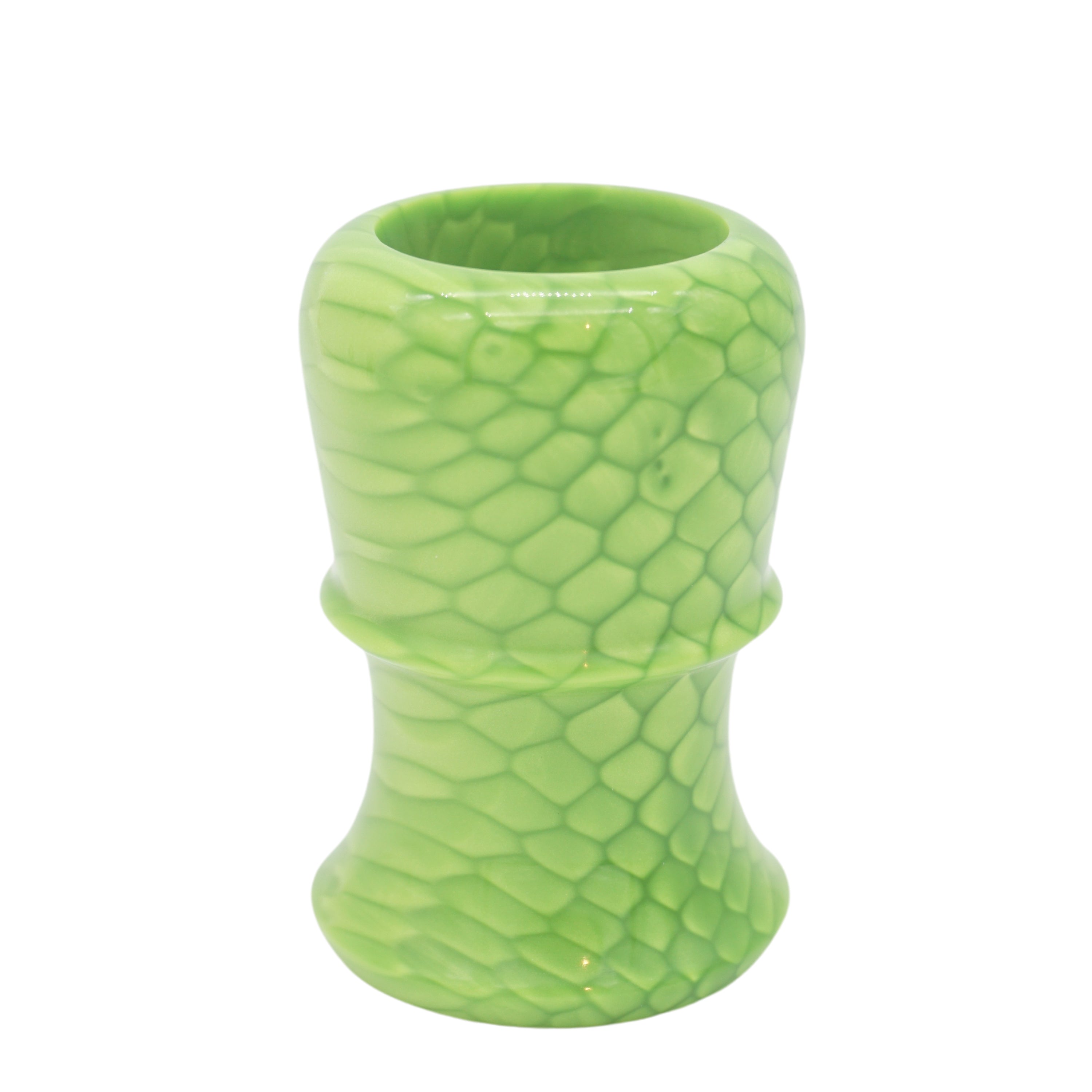 Premium Handmade Green Snakeskin Shaving Brush Handle - Fits 24mm & 26mm Knots - Perfect for Wet Shaving & Grooming Gifts for Men