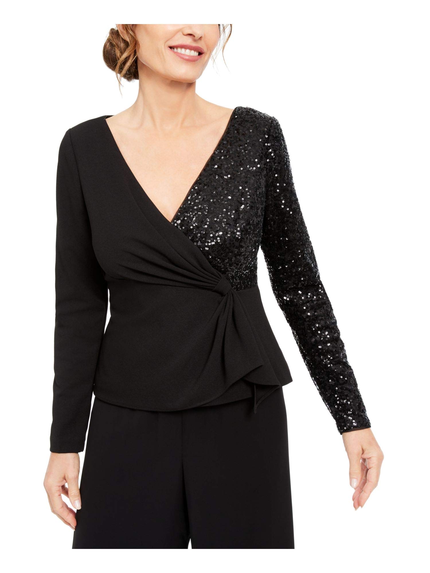 Adrianna Papell Women's Elegant Blouse - Flowy Long Sleeve Tops for Work, Party & Special Occasions | Office Wear, Date Night & Formal Events