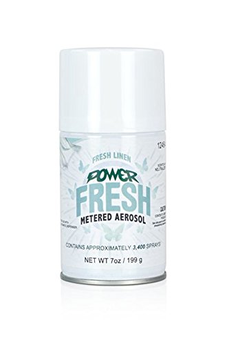 Fresh Linen Scented Metered Concentrated Room Deodorant Aerosol Air Neutralizer Refill - Case of 12 | Eliminates Odors in Homes, Offices & Cars