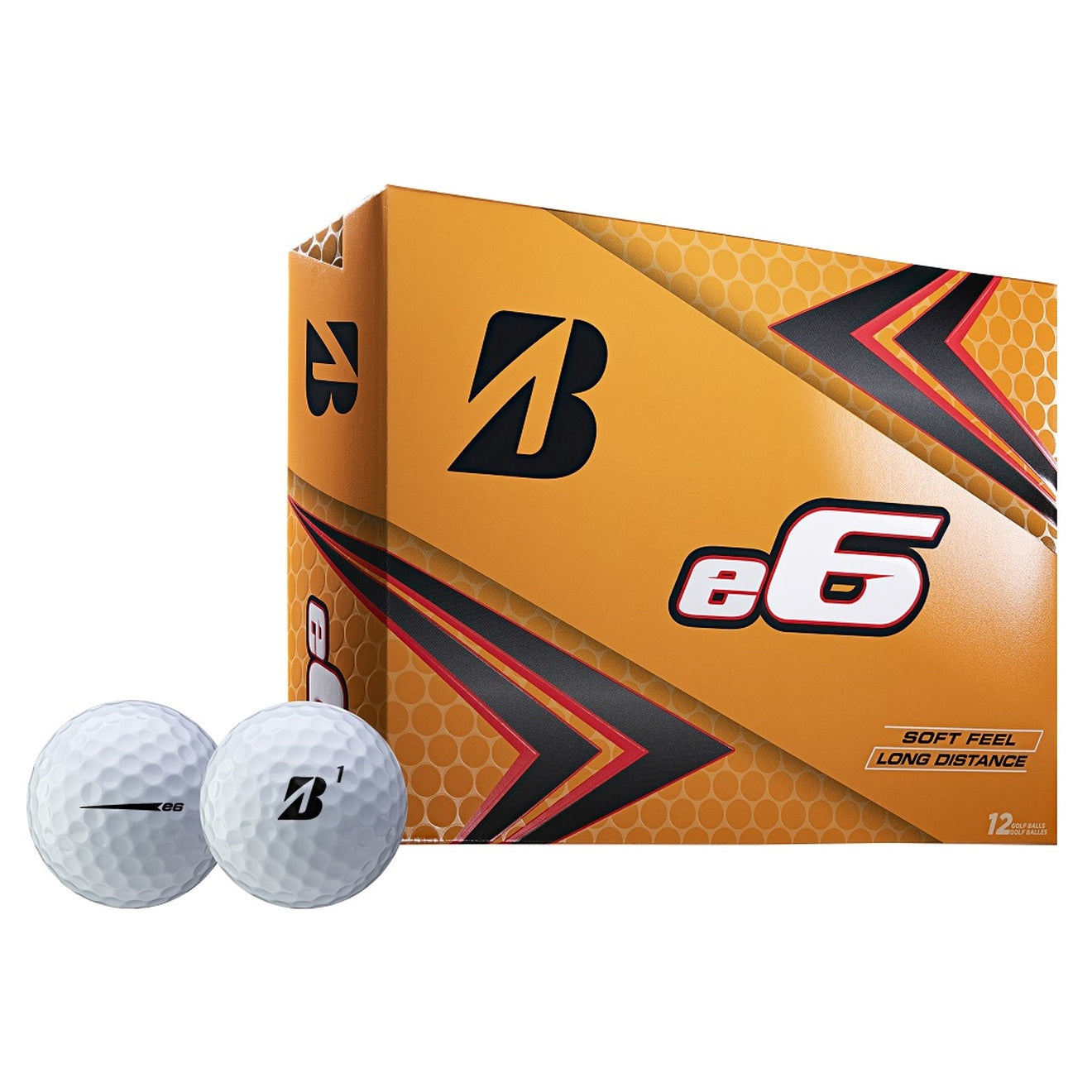 Bridgestone e6 White Golf Balls - 12 Pack (1 Dozen) | Soft Feel, Long Distance Performance | Perfect for Mid-Handicap Golfers & Weekend Players