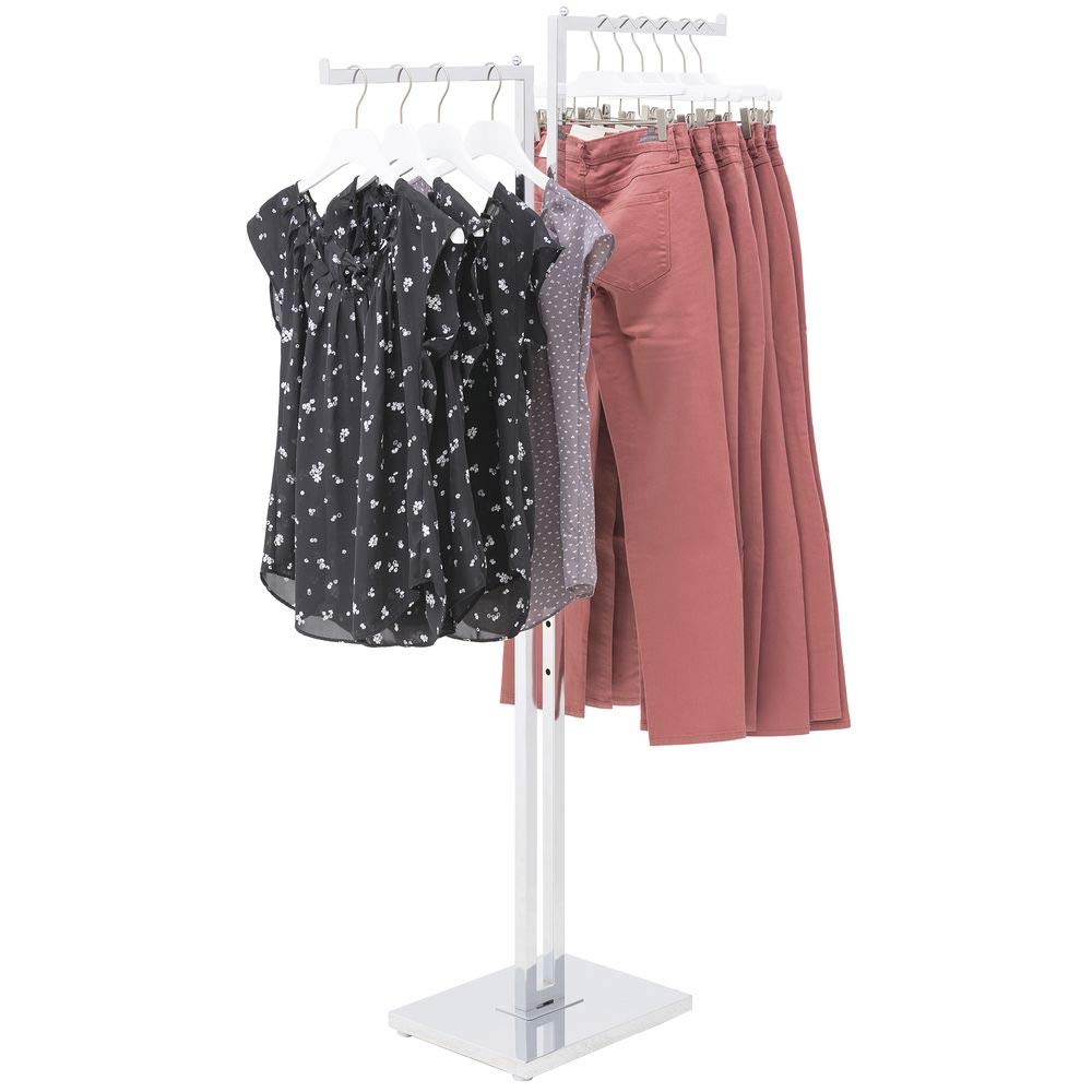2-Way Clothing Rack - Heavy Duty Garment Rack with Wheels for Closet Organization | Perfect for Retail Stores, Boutiques & Home Use
