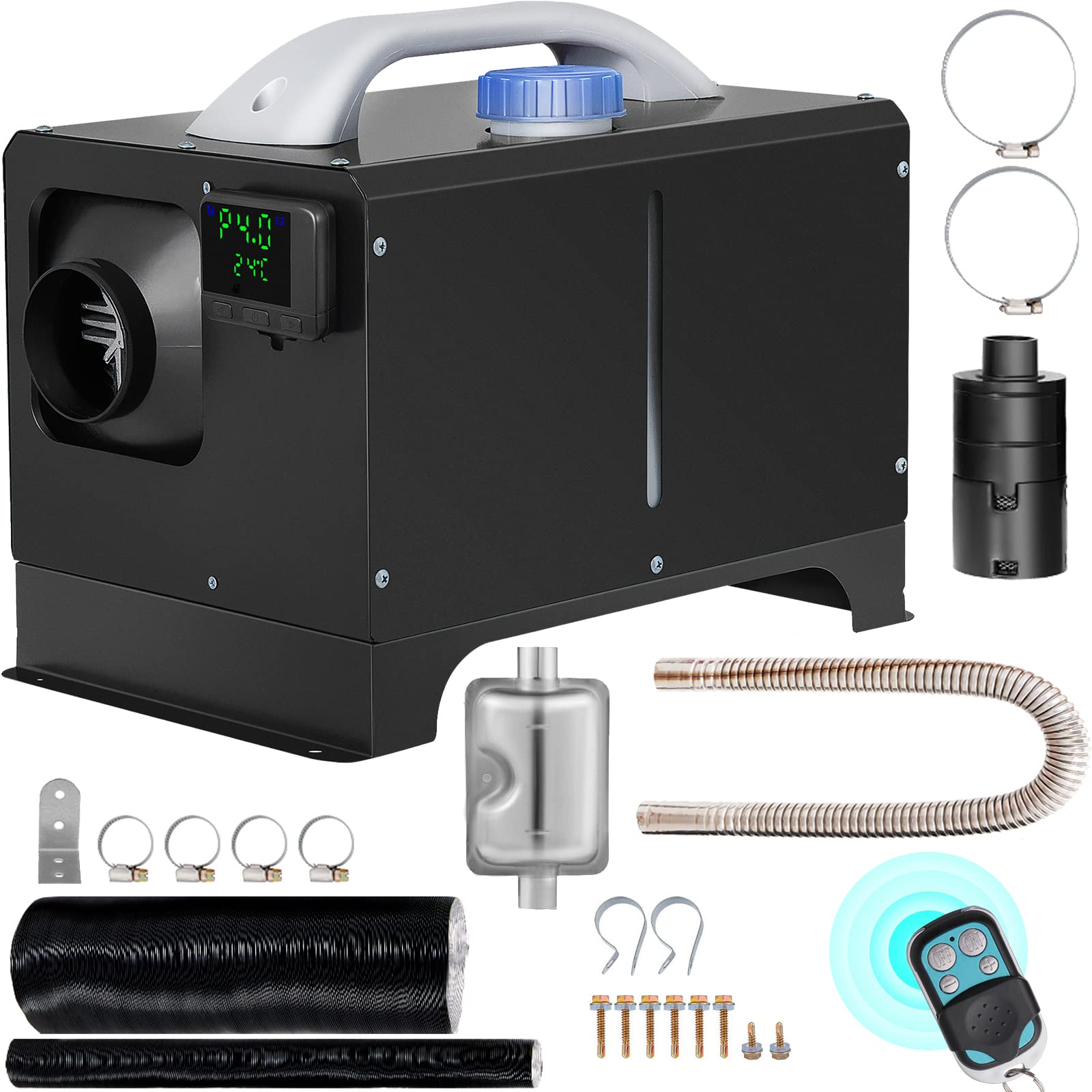 VEVOR 8KW Diesel Air Heater - 12V All-in-One Truck Heater with LCD Display & Remote Control - Fast Heating for RV, Boat, Bus, Trailer, Motorhome - Perfect for Winter Camping & Off-Grid Living