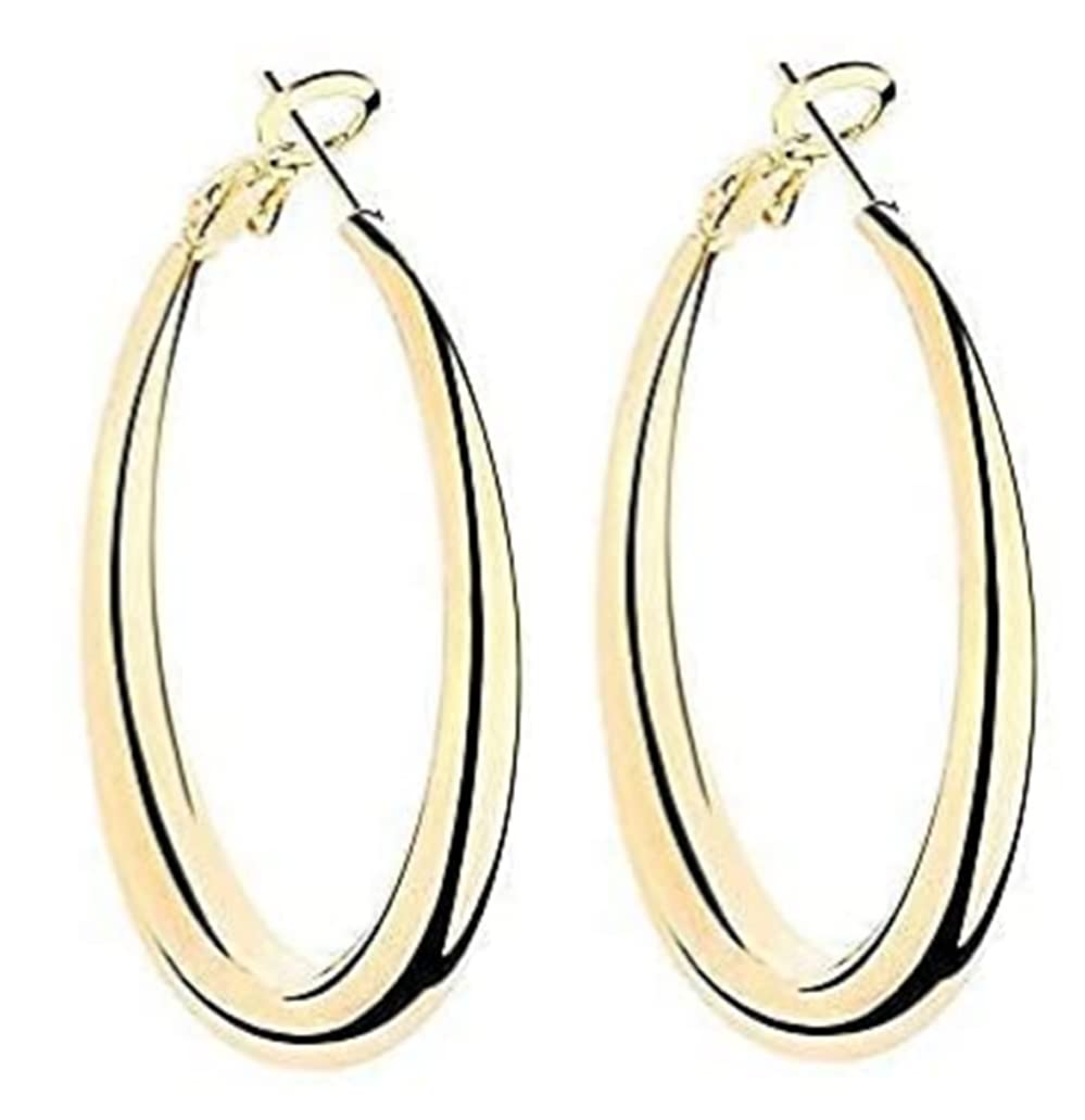 925 Sterling Silver Hoop Earrings for Women & Men - Large Simple Post Hoop Earrings for Teens & Adults - Perfect for Everyday Wear, Parties & Gifts