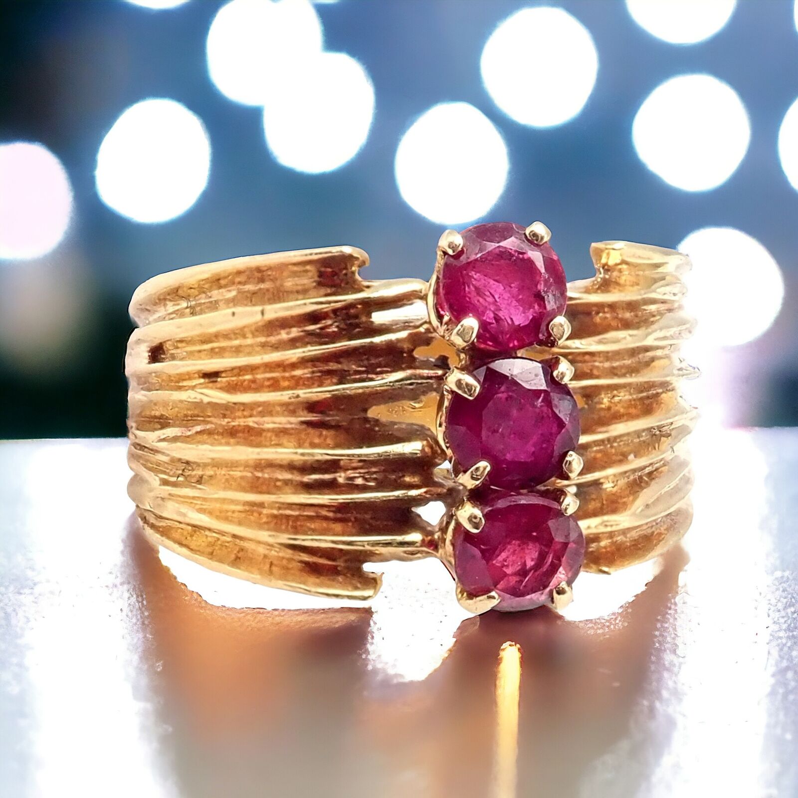 Authentic Vintage Cartier 18k Yellow Gold Ruby Ring for Women - Luxury Jewelry Gift for Anniversary, Engagement & Special Occasions