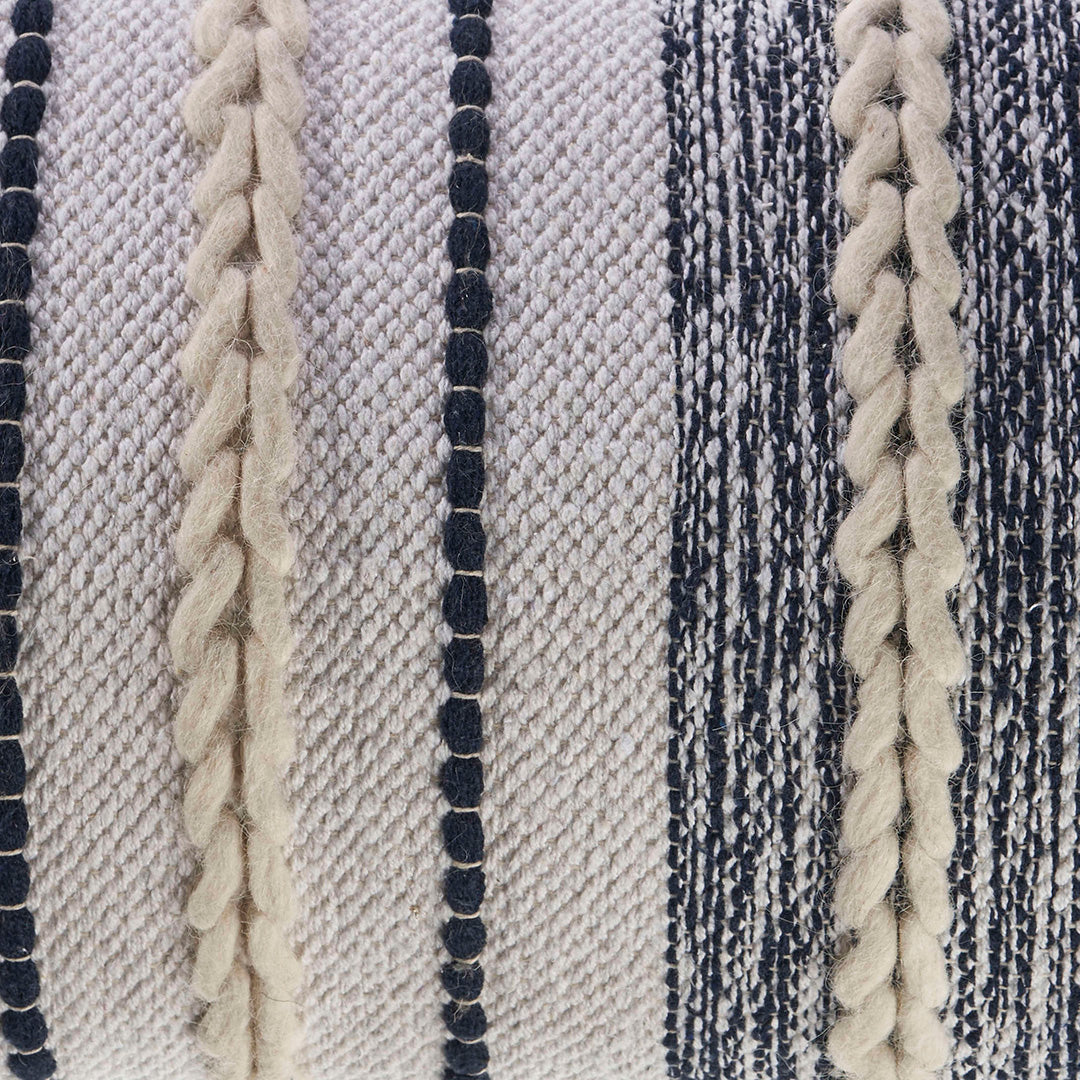 Navy and White Lumbar Pillow - Supportive Cushion for Sofa, Bed & Office Chair - Perfect for Back Pain Relief & Home Decor