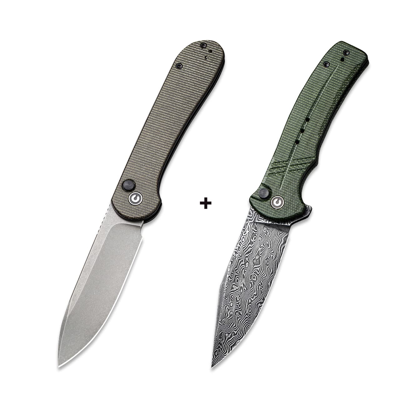 CIVIVI Button Lock Folding Knife with Bundled Cogent - Premium EDC Pocket Knife Set for Outdoor, Camping & Everyday Carry
