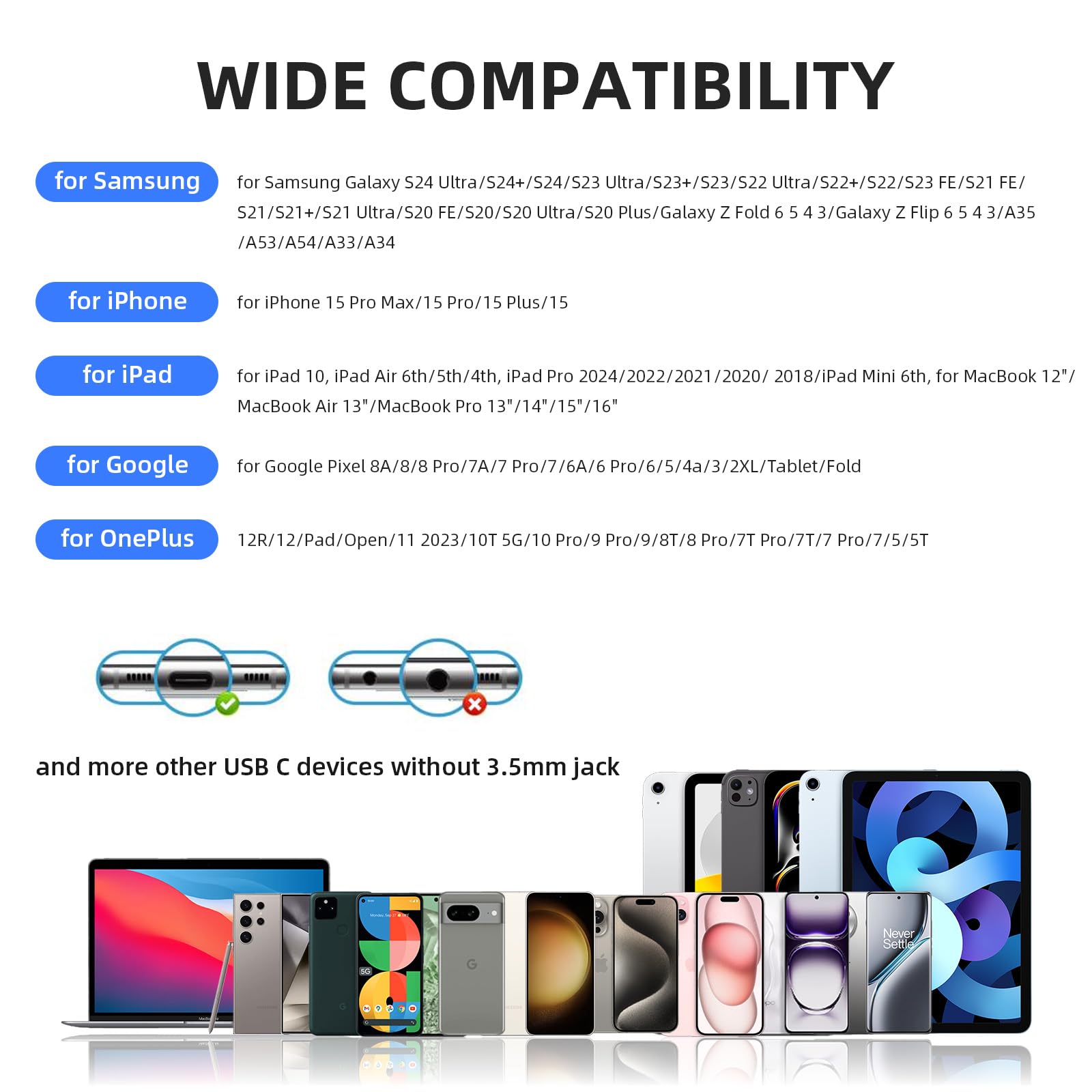 USB C Wired Headphones with Microphone & Voice Changer - Deep Bass Noise Canceling Type-C Earbuds for iPhone 16/15 Pro Max/Plus, iPad, Galaxy S24 Ultra/S23 FE, Pixel 9/8/7 - Perfect for Karaoke, Gaming & Online Meetings