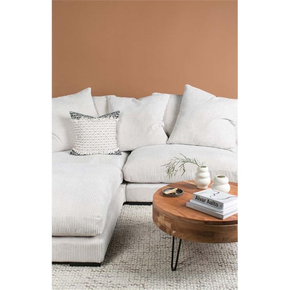 Stylish Moe's Home Collection Tumble Ottoman - Versatile Footrest, Storage Pouf & Extra Seating for Living Room, Bedroom or Nursery