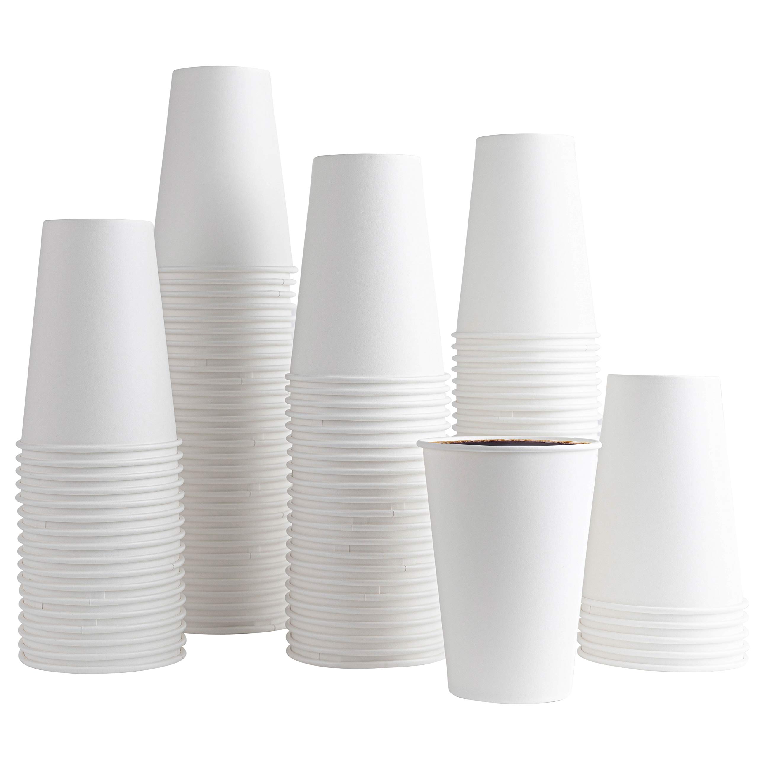 100 Pack 10oz Disposable Paper Coffee Cups - Insulated Hot & Cold Drink Cups for Espresso, Tea, Hot Chocolate - Perfect for Office, Cafes, and Home Use