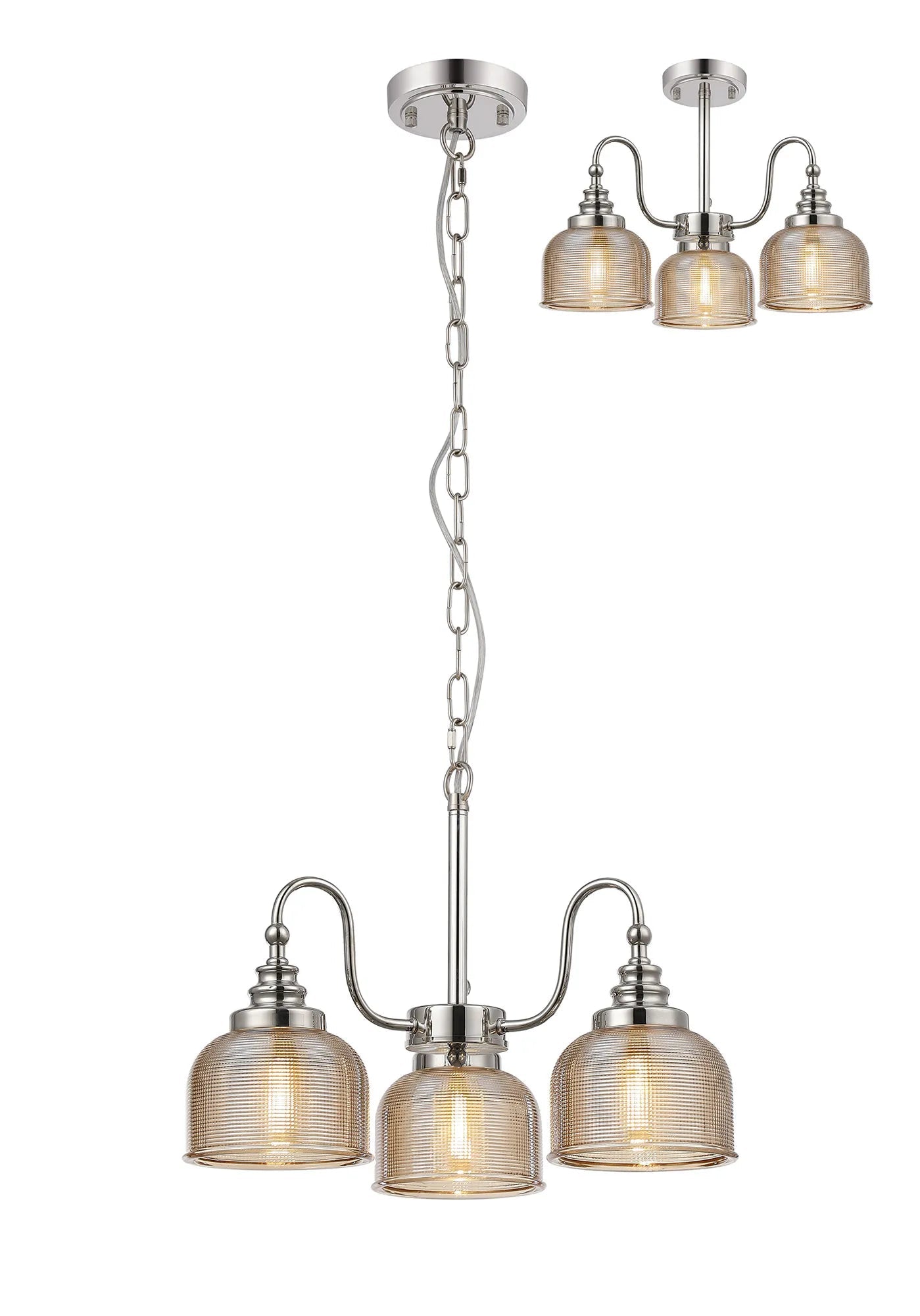 Cleron 3/5/8Lt Semi Flush Mount Pendant Light Fixture - Modern Ceiling Lighting in Multiple Colors for Living Room, Bedroom & Dining Room