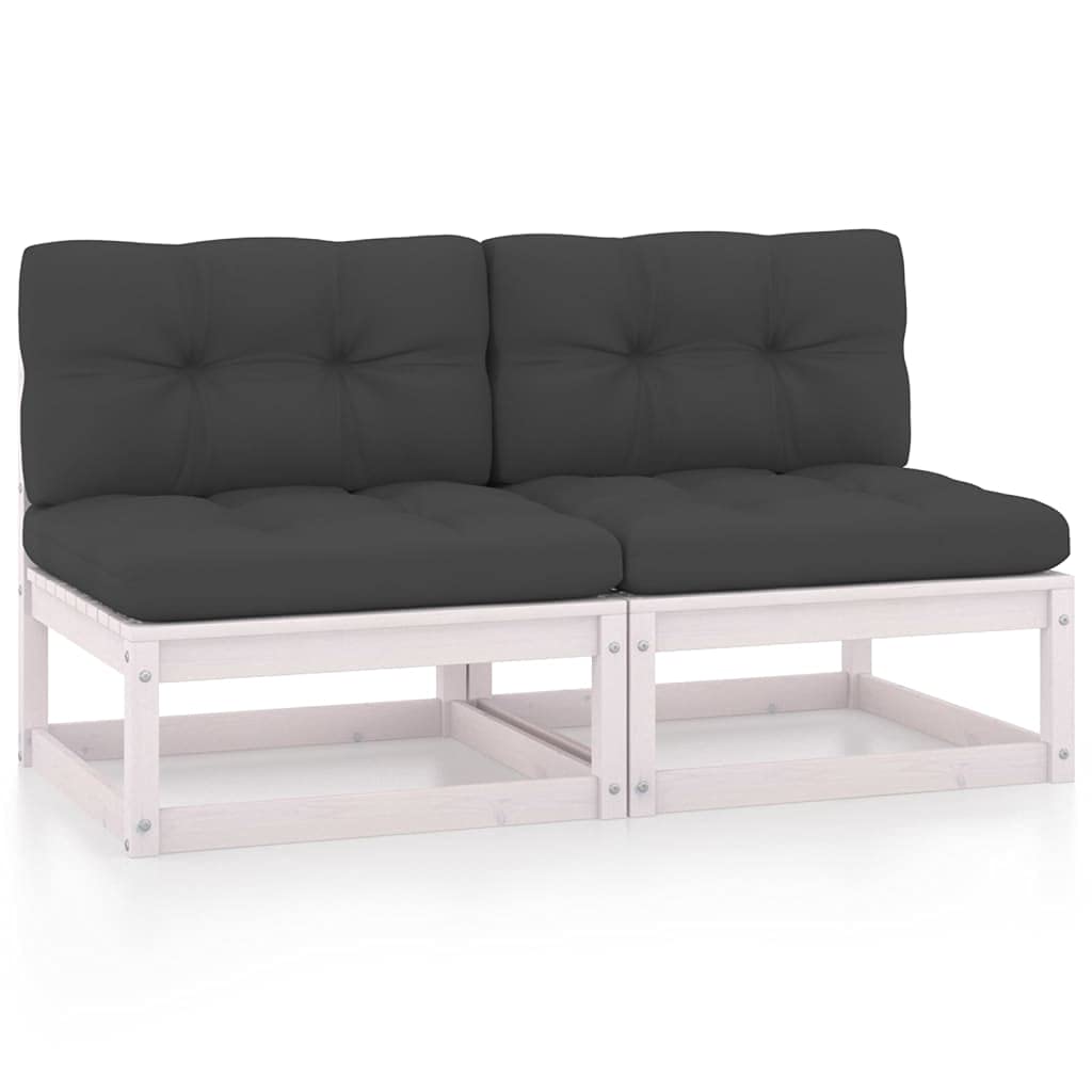 **2-Piece Patio Sofa Set with Anthracite Cushions - Comfortable Outdoor Couch for Patio, Porch, Garden, or Lawn - Solid Pinewood Furniture for Relaxing & Entertaining**