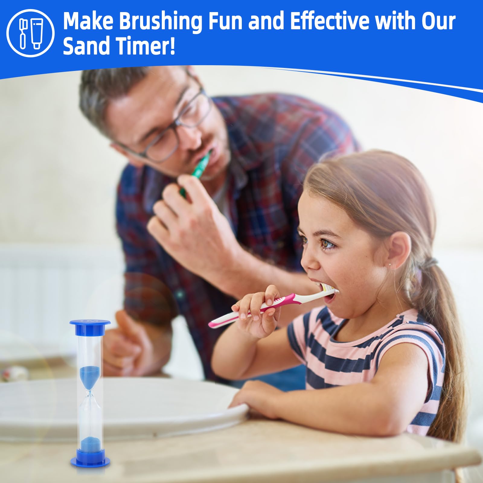 I-MART 6-Pack Blue Plastic 1-Minute Sand Timer Hourglass - Perfect for Board Games, Classroom Activities, Cooking & Time Management