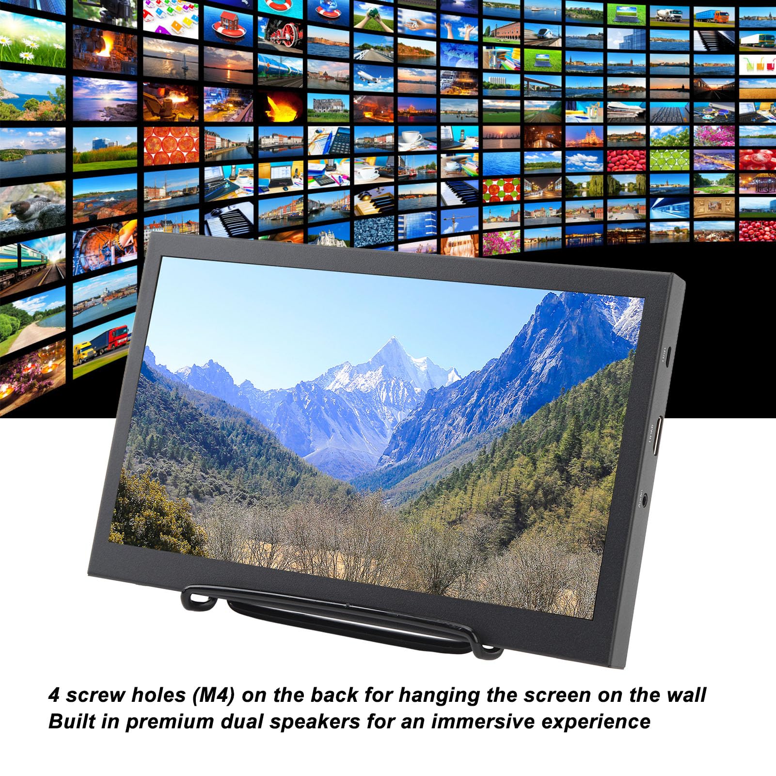 Fabater 10.1 Inch Portable Monitor - HD HDMI USB C External Display, 1024x768 Travel Second Screen with Dual Speakers for Laptop, PC, Phone, Mac, Xbox - Ideal for Gaming, Work, and Entertainment on the Go