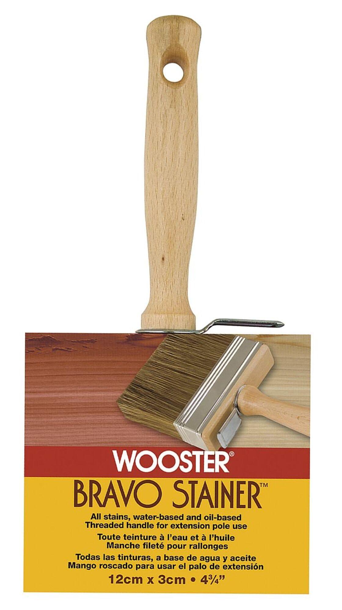 4 Inch Professional Paint Brush - 9.75 Inch Handle for Smooth Painting - Perfect for Walls, Furniture, and DIY Home Projects