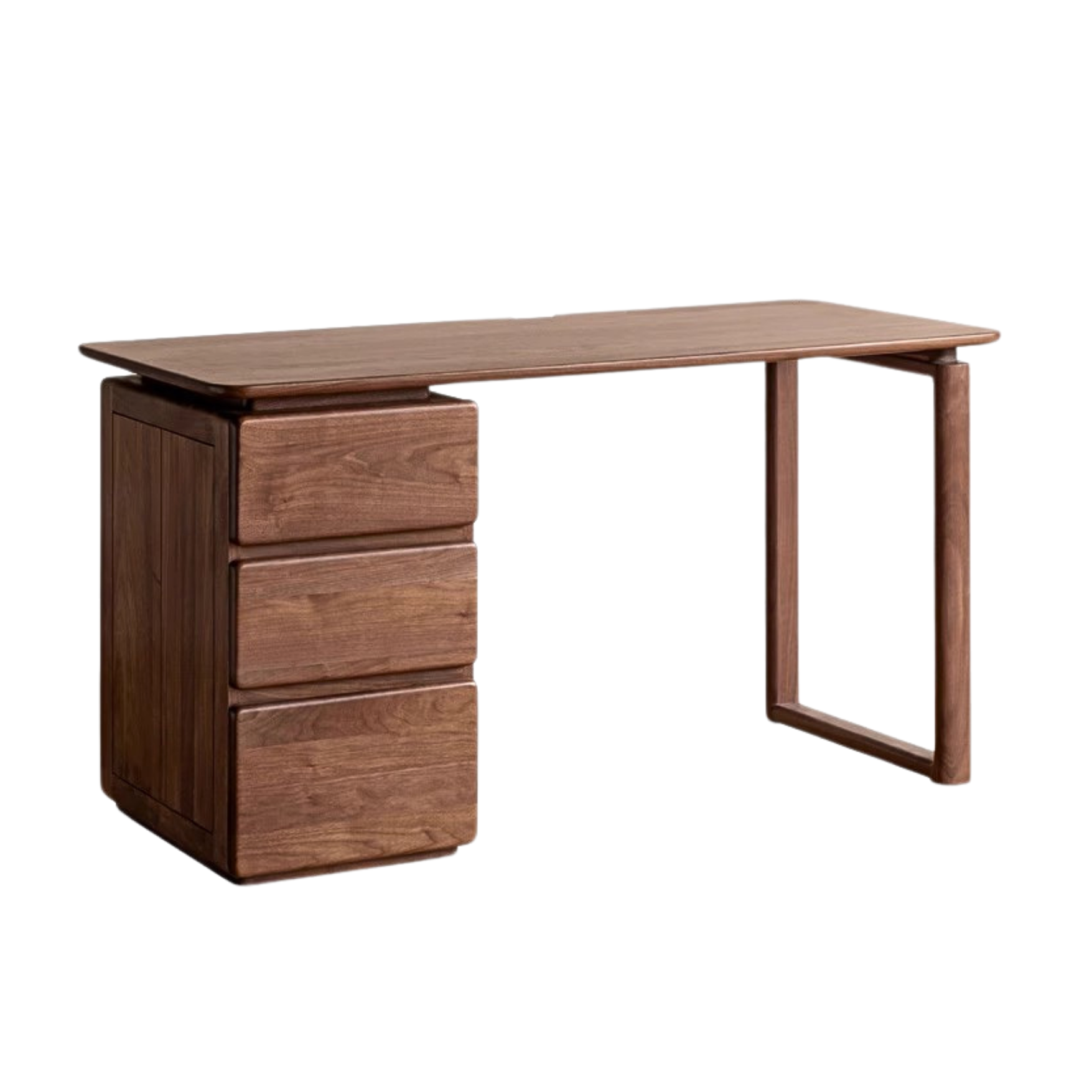 Premium Black Walnut & Ash Solid Wood Desk with 3 Drawers - Modern Home Office Writing Table for Study, Work & Remote Workspace
