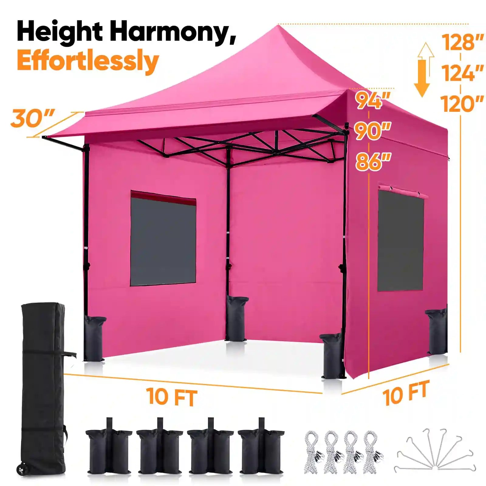 Heavy Duty Commercial Pop Up Canopy Tent - Waterproof Instant Shelter for Outdoor Events, Parties, Markets & Camping