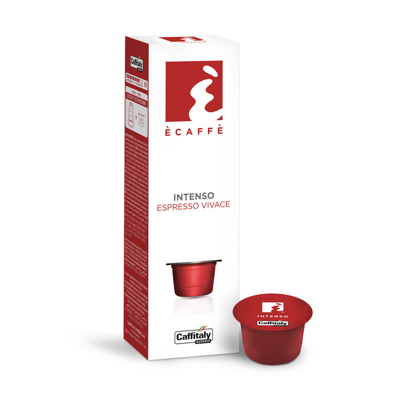 Caffitaly ecaffe Intenso Espresso Capsules - 10 Count Pack of Premium Italian Coffee Pods for Nespresso Machines | Perfect for Home Brewing, Office Use & Gifts