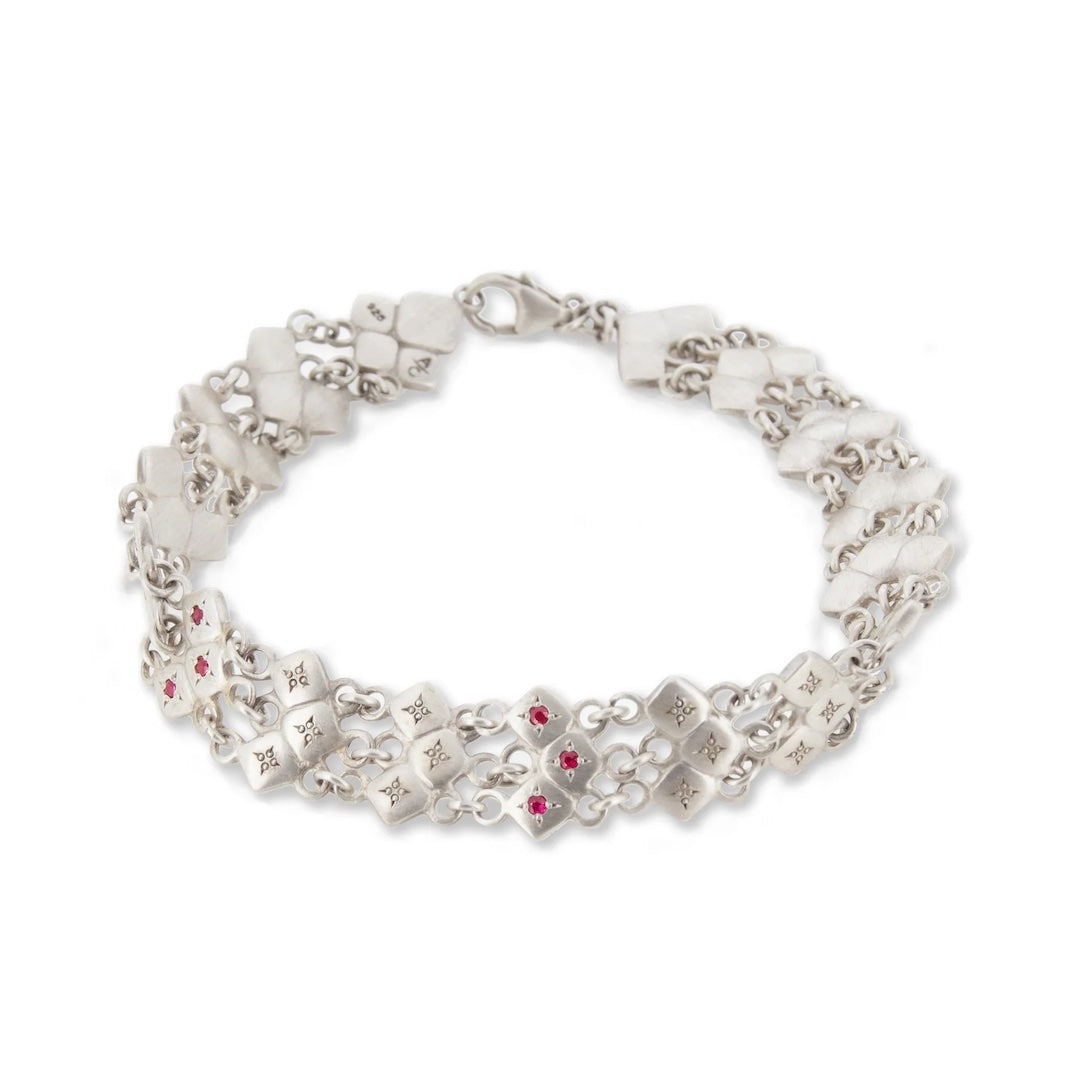 Triple Station Ruby Bracelet for Women - Elegant & Stylish Jewelry Gift for Birthdays, Anniversaries & Special Occasions