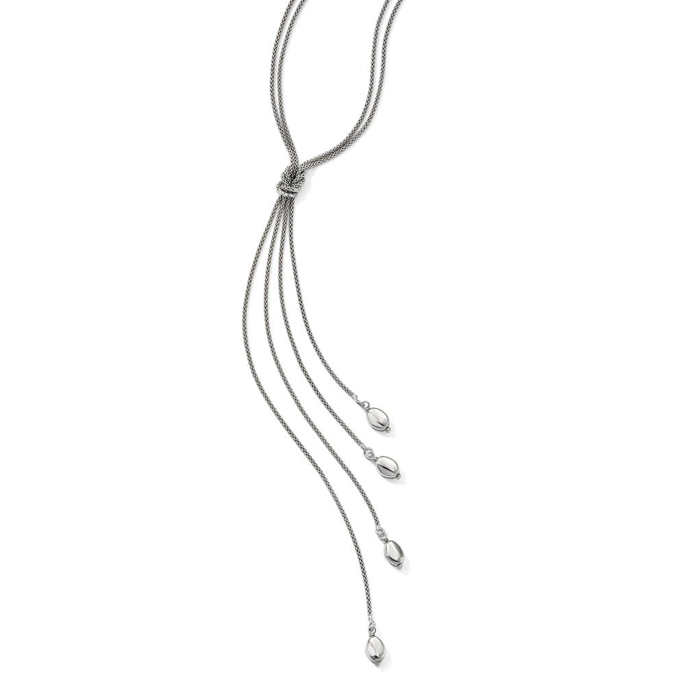 Sterling Silver Multi-Strand Beaded Dangle Knot Necklace for Women | Elegant Layered Jewelry Gift for Birthday, Anniversary & Special Occasions | Perfect for Parties, Weddings & Date Nights