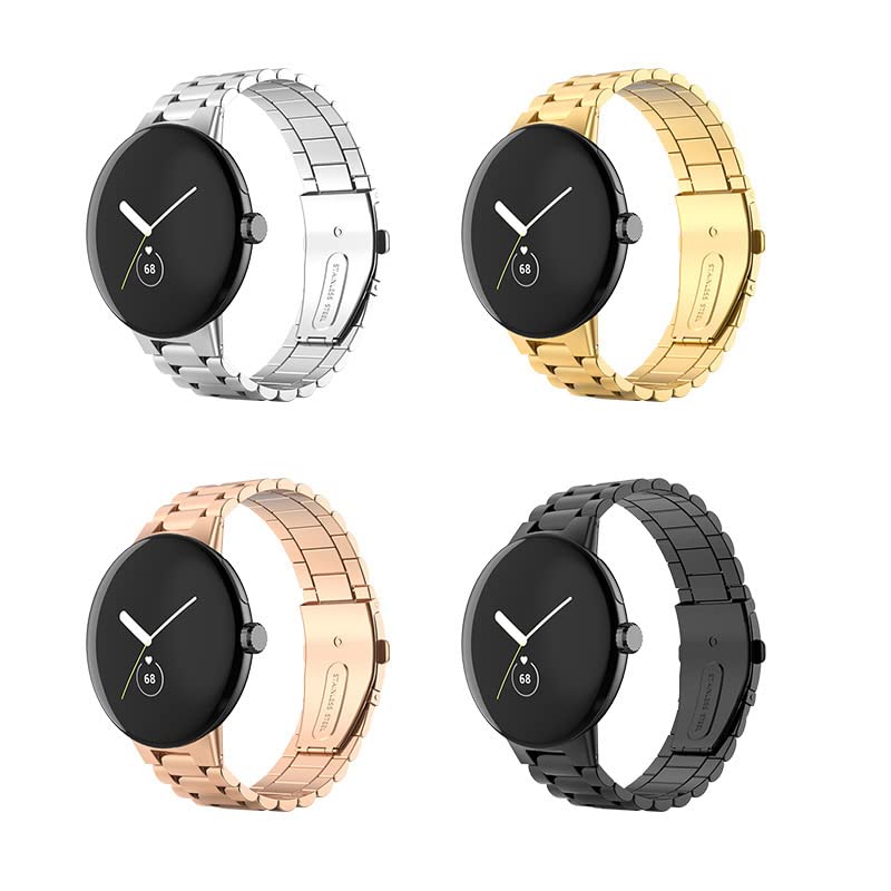Premium Stainless Steel Watch Band Compatible with Google Pixel Watch 3 41mm/Pixel Watch 2 - Durable Metal Replacement Strap with Secure Buckle for Men & Women | Perfect for Work, Gym & Everyday Wear