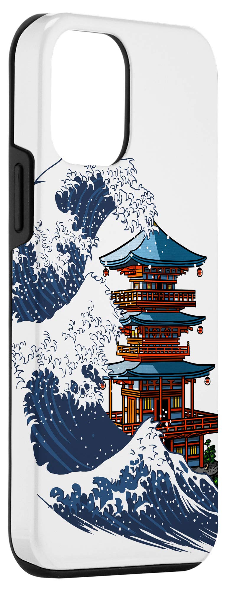 iPhone 12 Mini Case - Japanese Temple Wave Tsunami Design - Slim Protective Cover for iPhone 12 Mini - Perfect for Travel, Outdoor Adventures & Daily Use