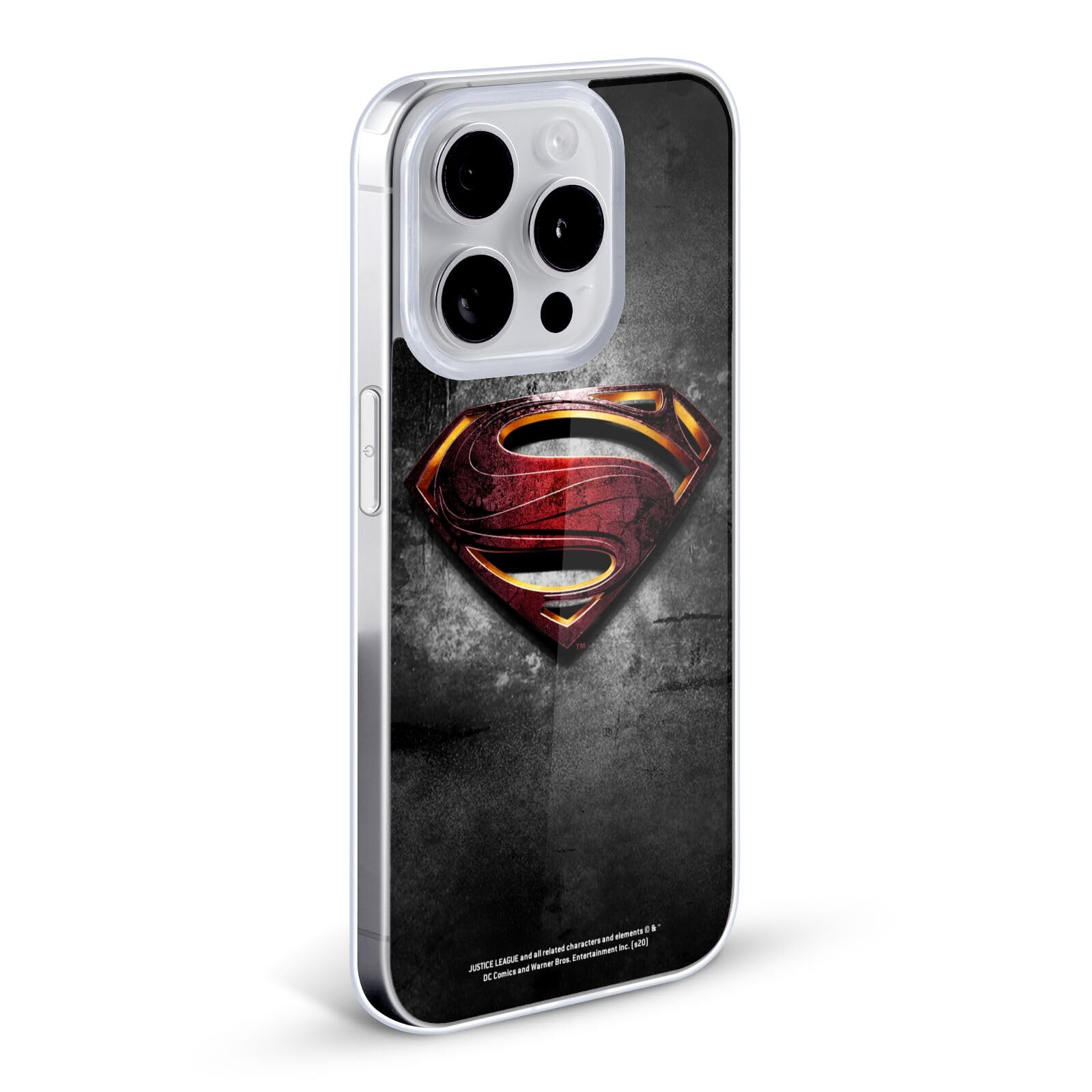 Officially Licensed Justice League Movie Man of Steel Superman Logo Art Soft Gel Case for Apple iPhone X/Xs - Durable Protection with Superhero Style, Perfect for DC Fans & Everyday Use
