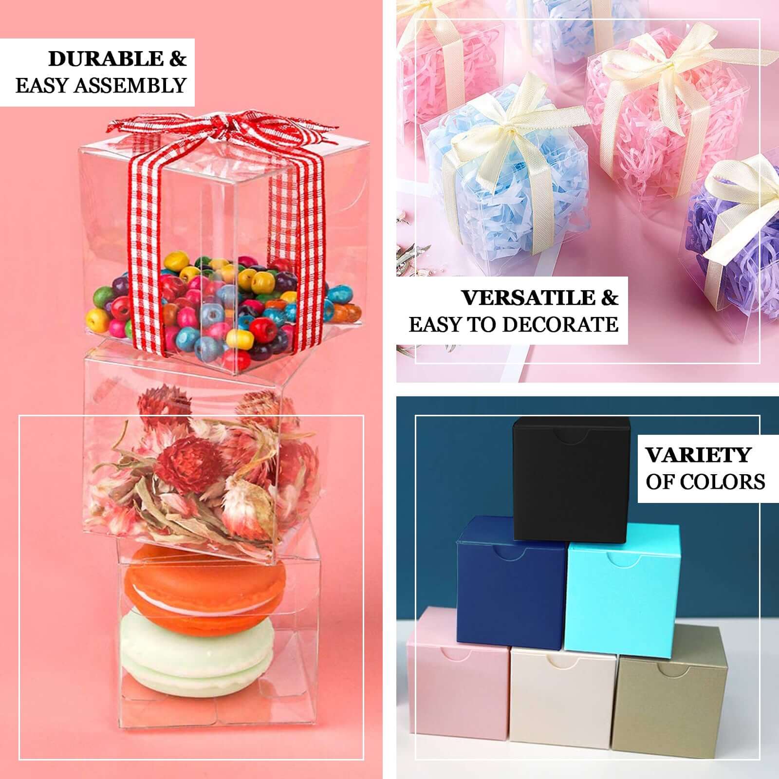 100 Pack DIY Turquoise Party Favor Boxes - Elegant Candy Gift Boxes for Baby Showers, Weddings & Birthday Parties