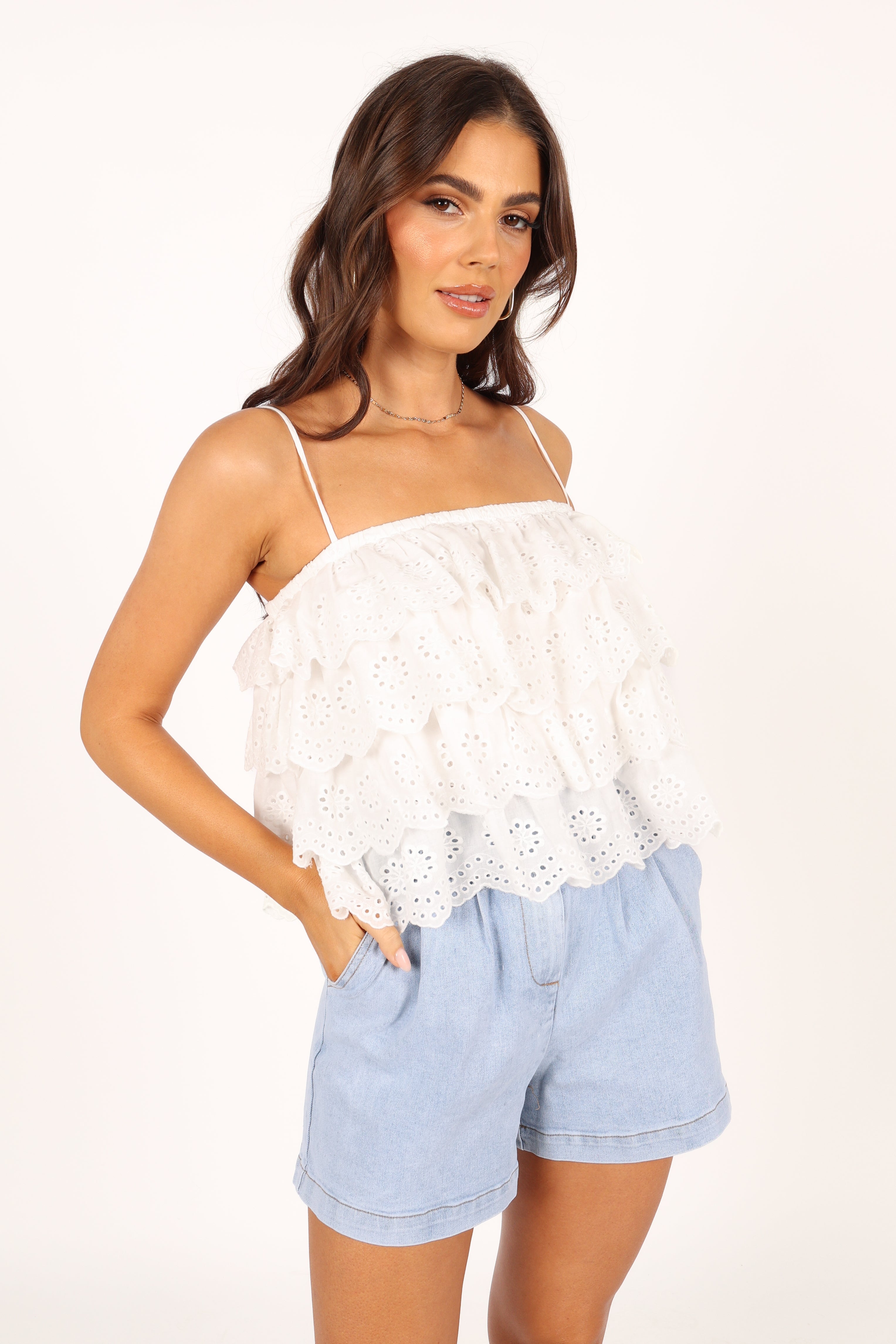 Aiden Women's Lace Blouse White - Elegant Lace Top for Casual Wear, Office & Date Night Outfits