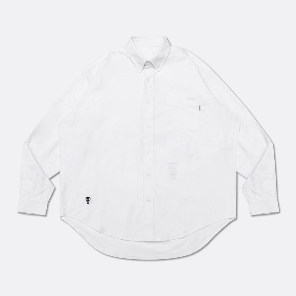 Hoogah Balloon Stripe Oversized Shirt for Women - White Loose Fit Long Sleeve Blouse | Perfect for Casual Outings, Beach Cover-Up & Boho Style Fashion