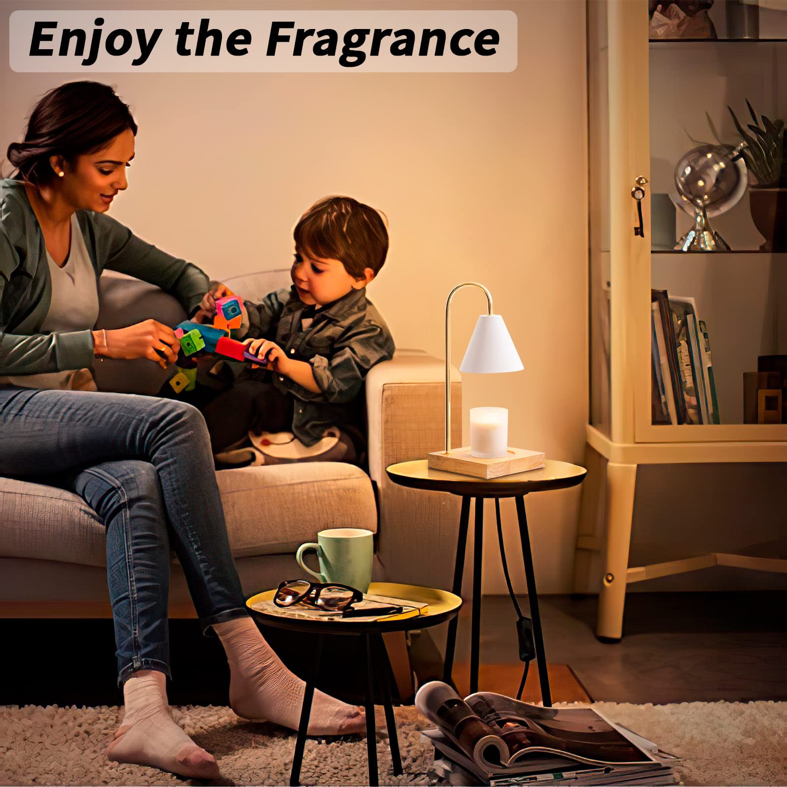 Dimmable Candle Warmer Lamp with Timer - Electric Candle Warmer for Jar Candles, Includes 2 Bulbs - Perfect Gift for Mom - Ideal for Home Decor, Relaxation & Aromatherapy