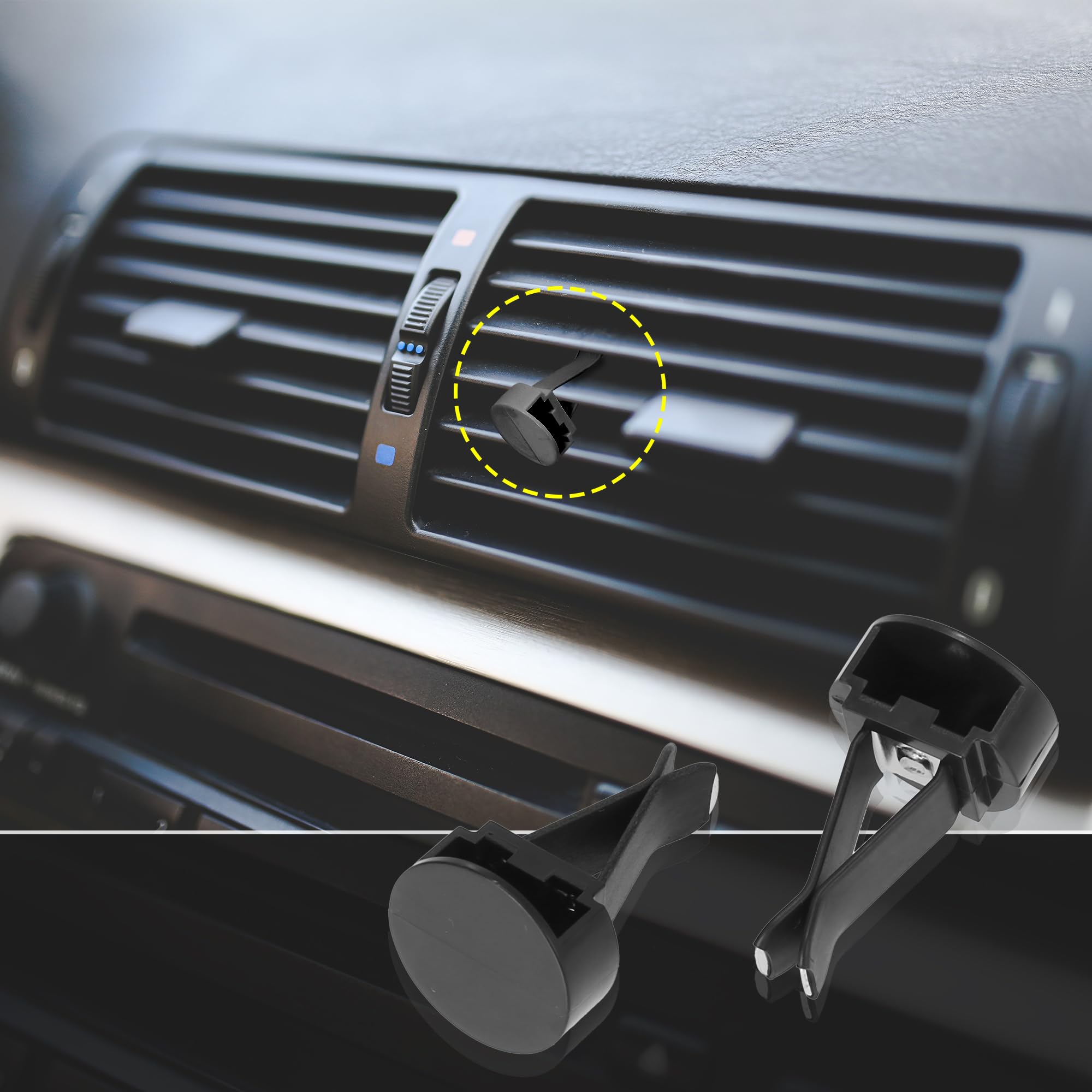 X AUTOHAUX 10-Pack Black Square Head Car Air Vent Clips (40x24mm) - Plastic Slot Replacement Clips for Auto AC Vents | Perfect for Organizing Phones, GPS & Accessories in Sedans, SUVs & Trucks