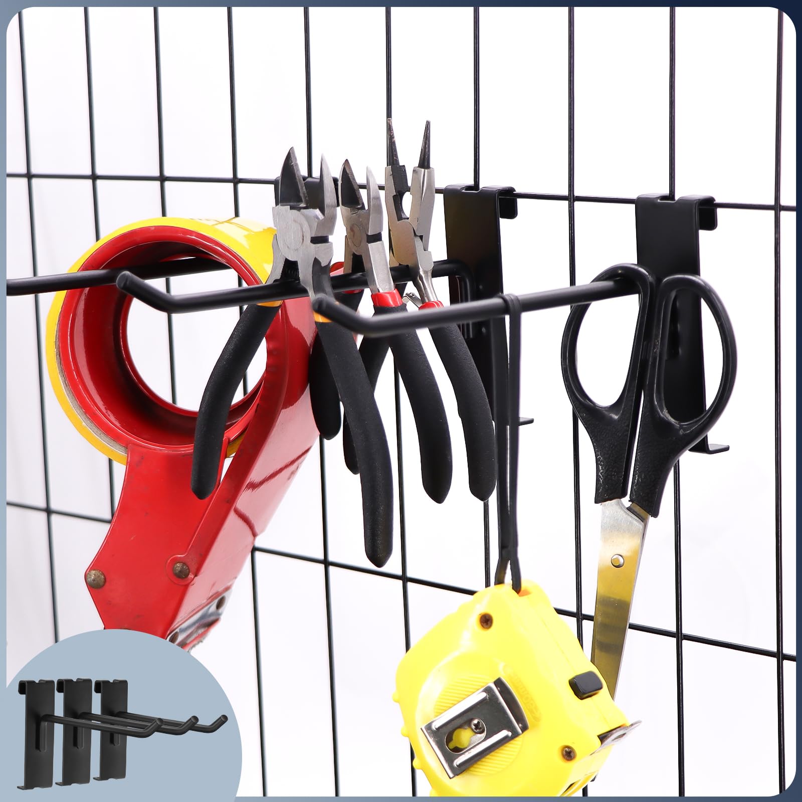 60 Pcs Heavy Duty Gridwall Hooks - 4 Inch Black Display Hooks for Wire Grid Wall Panels & Fixtures - Perfect for Retail Store, Boutique, and Trade Show Display Rack Hanging Storage