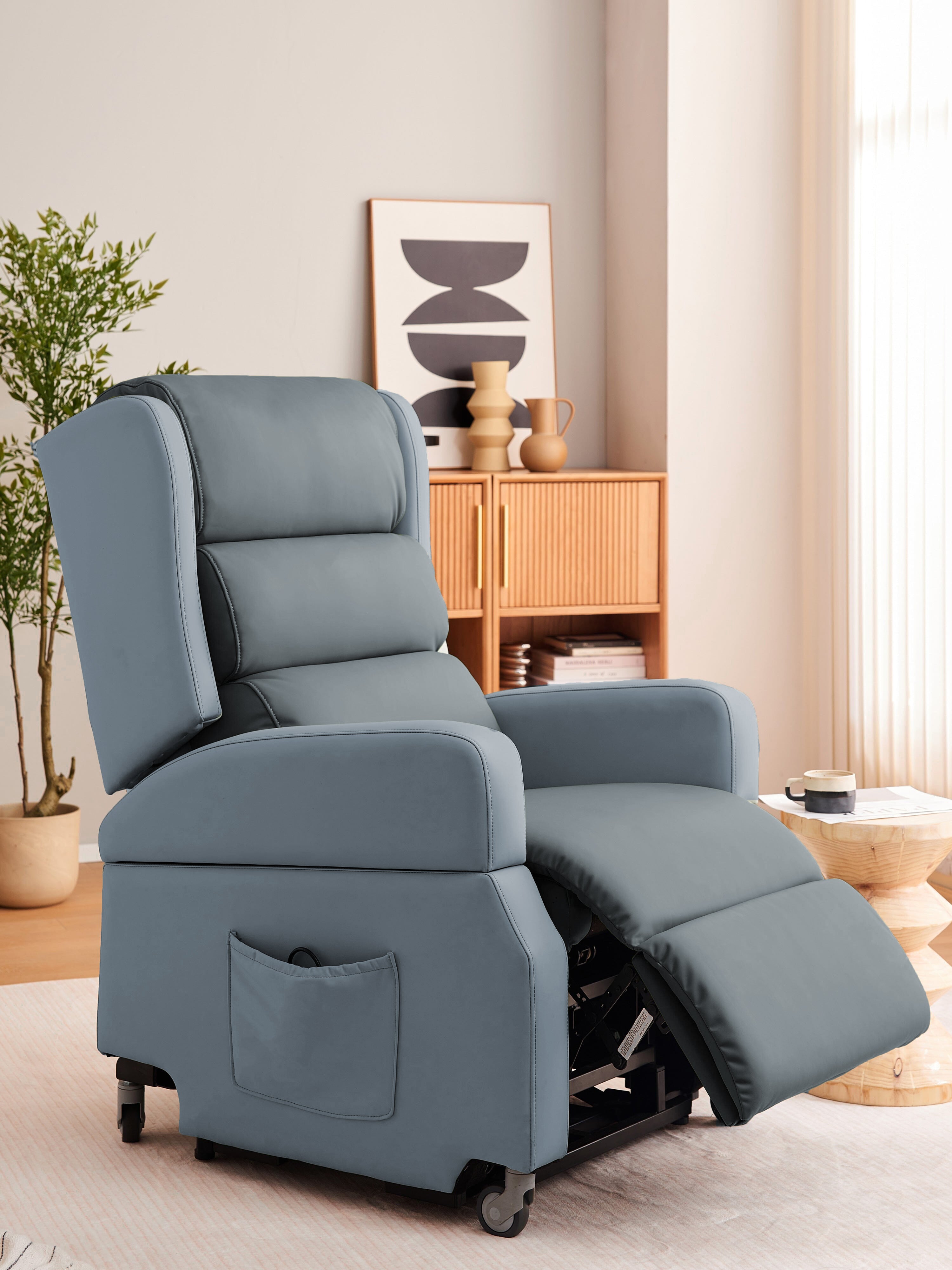 ALYA™ Elderly Lift Up Armchair - Power Recliner Chair for Seniors with Remote Control, Comfortable & Safe Mobility Assistance - Perfect for Living Room, Bedroom, or Recovery Use