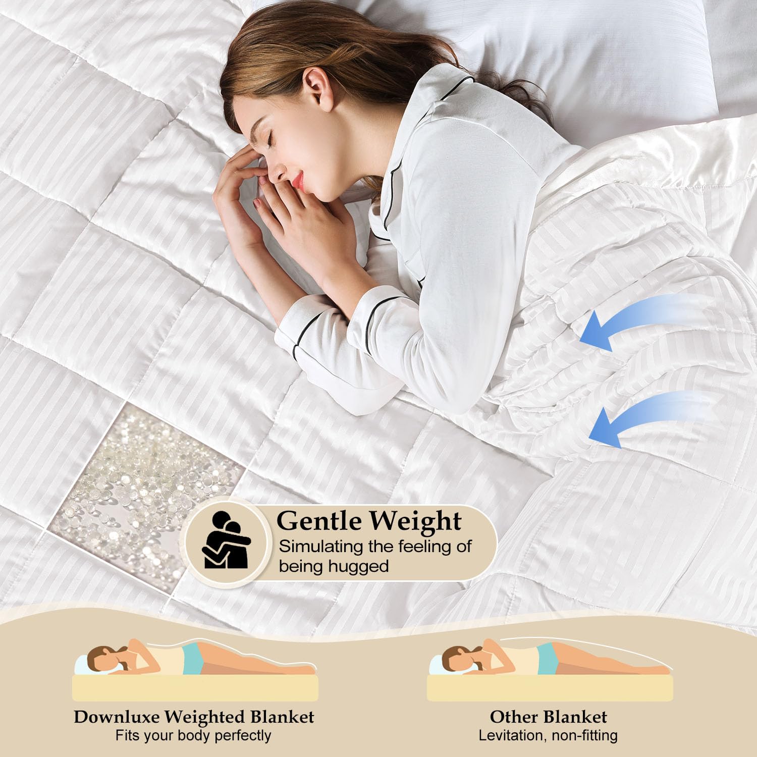 DownLuxe 15 lb Weighted Blanket Queen Size (90
