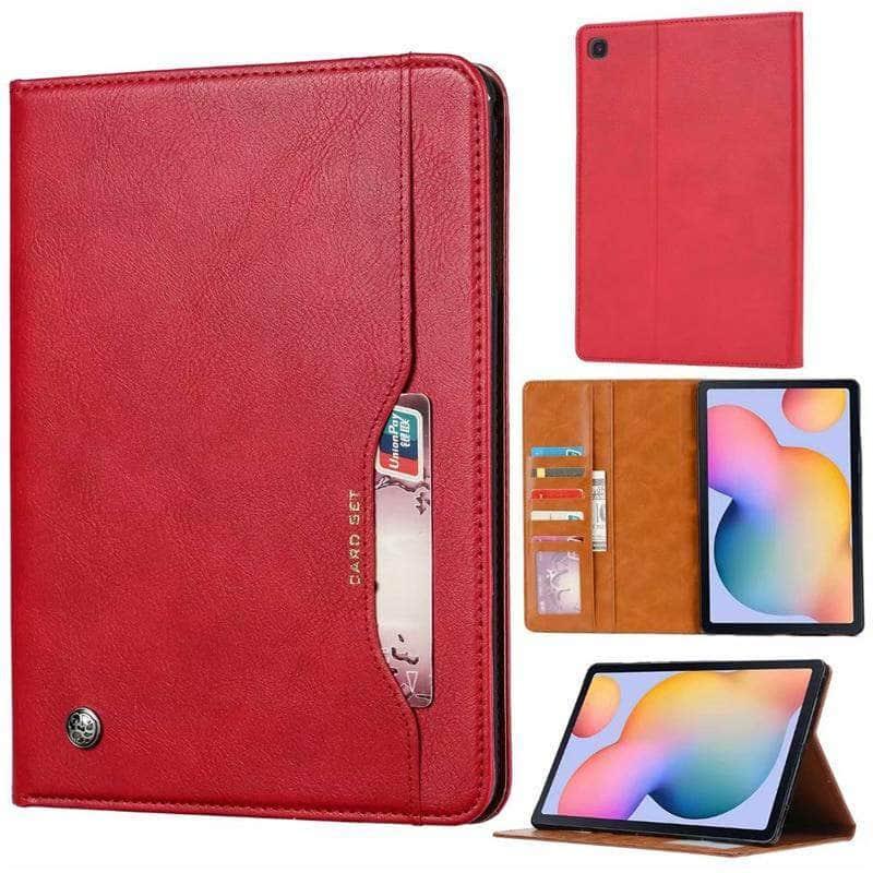 Samsung Galaxy Tab S6 Lite 10.4 Inch Case (P610/P615) - Premium PU Leather Stand Cover with Card Slots & Kickstand - Perfect for Work, Travel, and Home Use