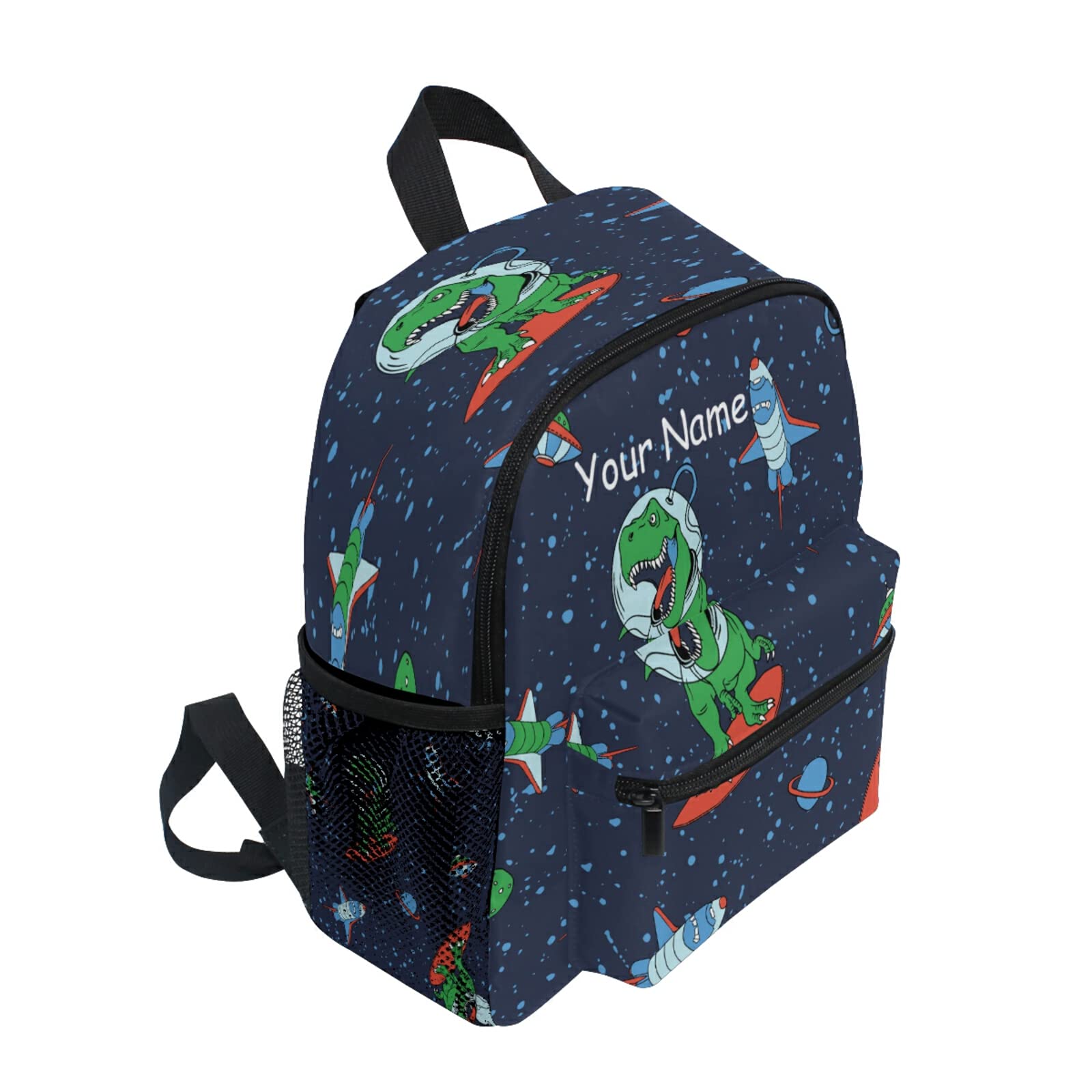 Custom Personalized Kids Backpack with Name - Astronaut Dinosaur Design Toddler Bag for Boys & Girls - Perfect for Kindergarten, Preschool & Travel Adventures