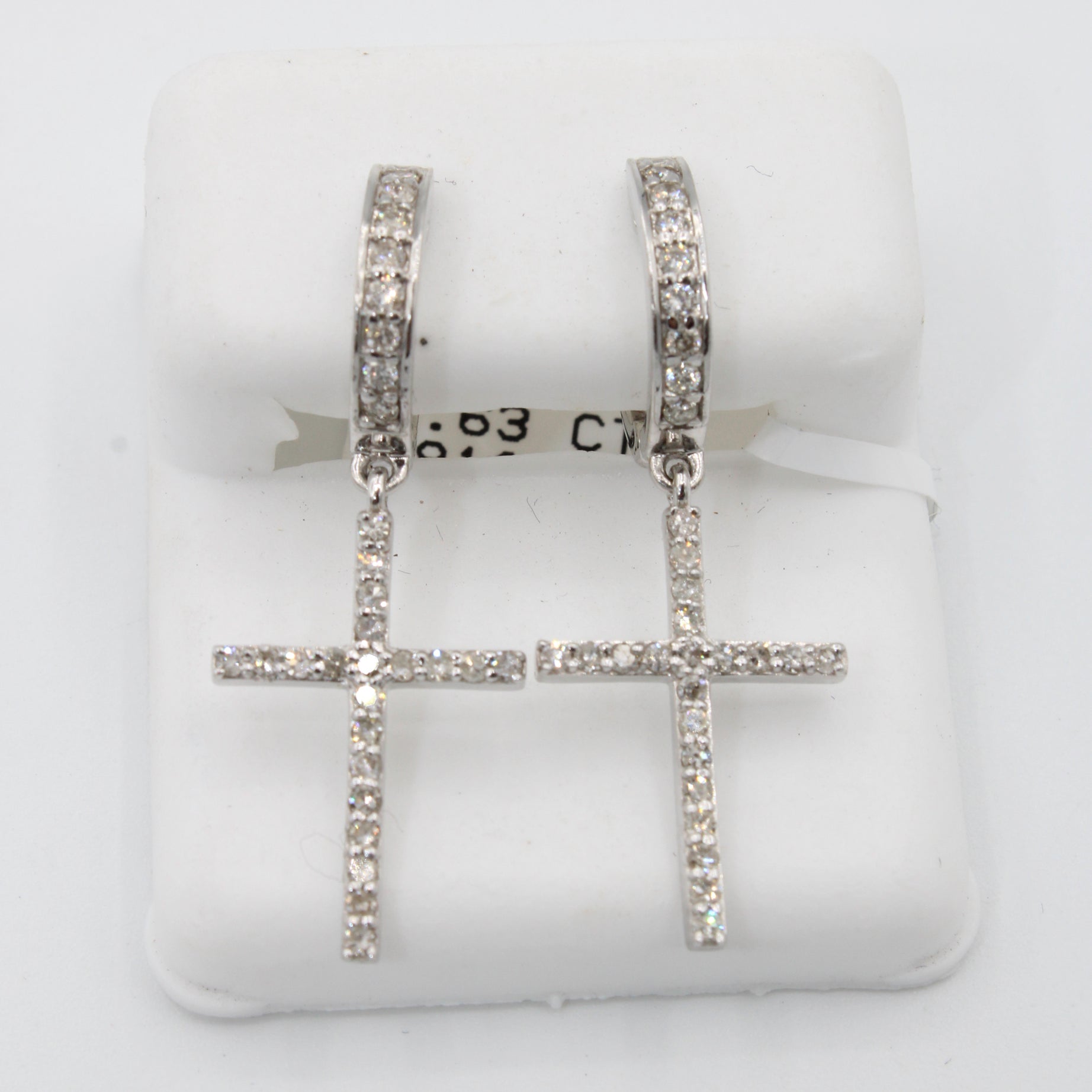 14K Gold 11.2MM Cross Hoop Diamond Earrings for Women - JTJ™ Luxury Jewelry | Perfect for Gifts, Parties & Everyday Wear