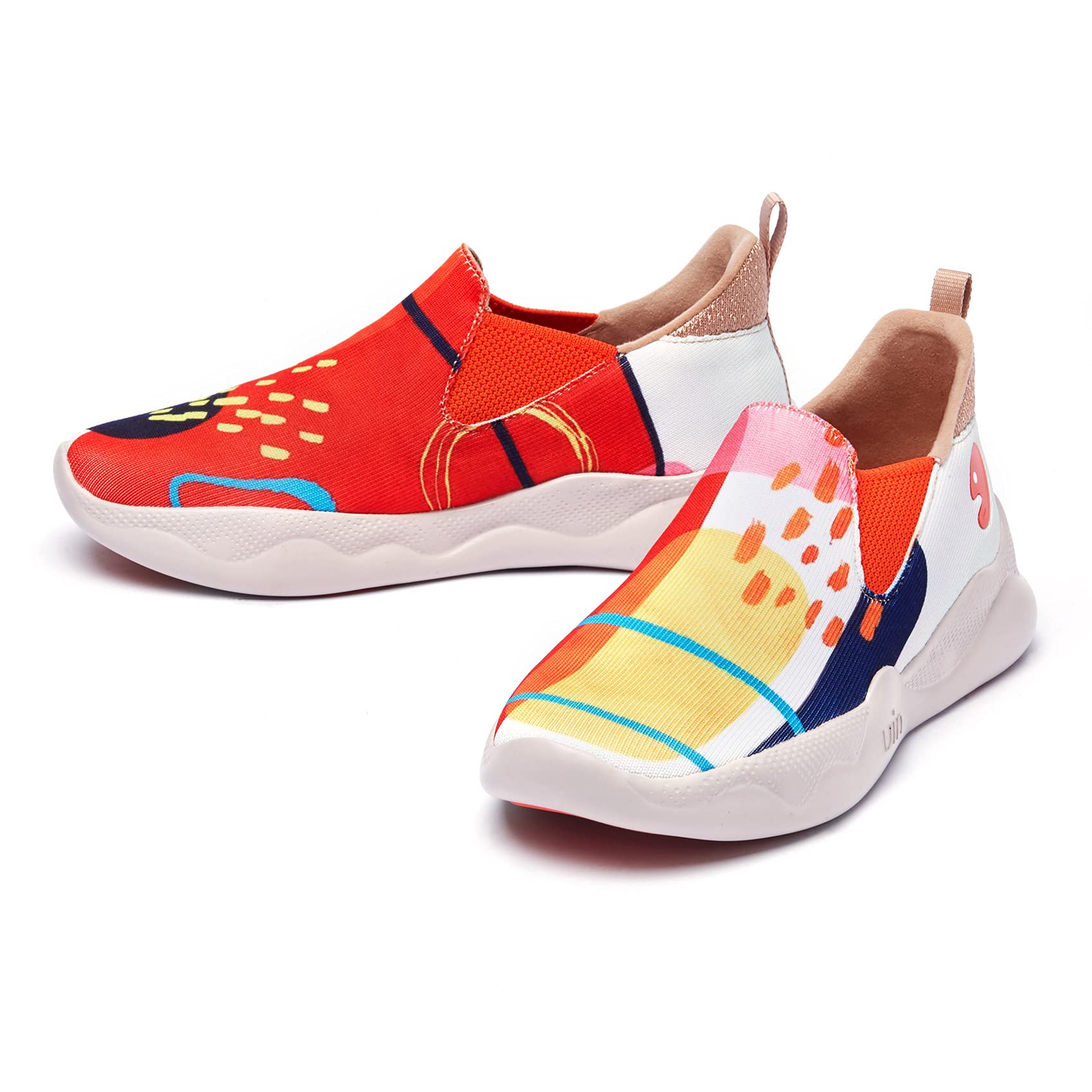 UIN Women's Fashion Sneakers - Lightweight Walking Shoes for Women, Comfortable Slip On Casual Shoes with Artistic Paint Design, Perfect for Travel, Workout & Everyday Wear