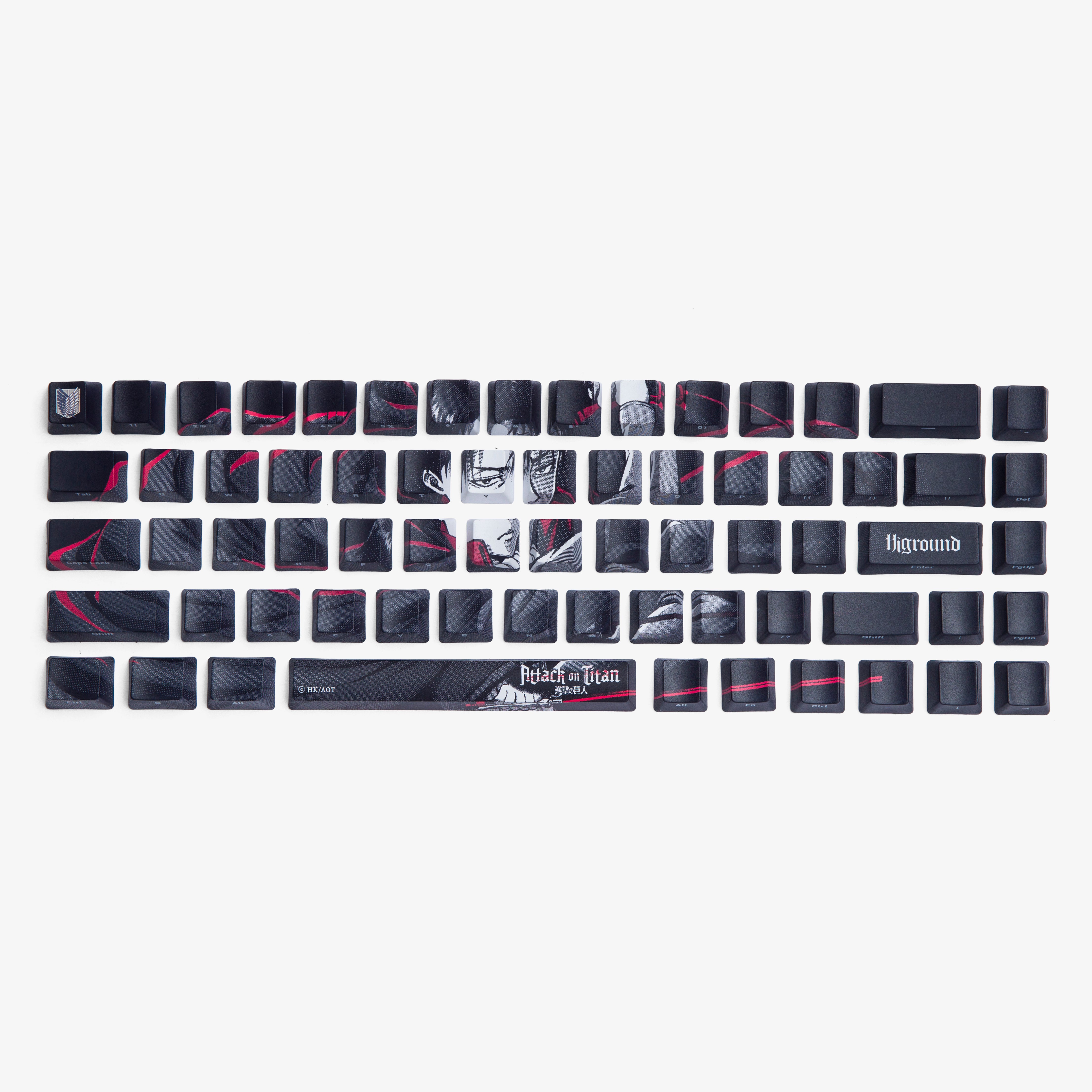 Attack on Titan x Higround Levi Mechanical Keycaps - Anime Gaming Keyboard Accessories for PC & Mac - Perfect for Esports & Typing Enthusiasts
