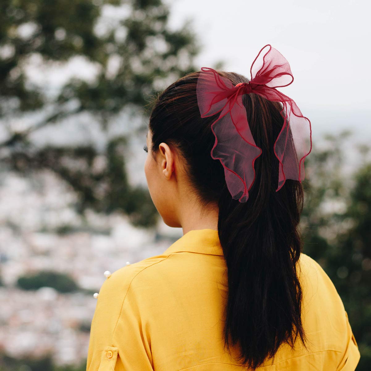 EXCEART 2PCS Large Soft Bow Hair Clips for Women - French Barrette Hair Accessories (Random Color) - Perfect for Weddings, Parties, and Everyday Styling