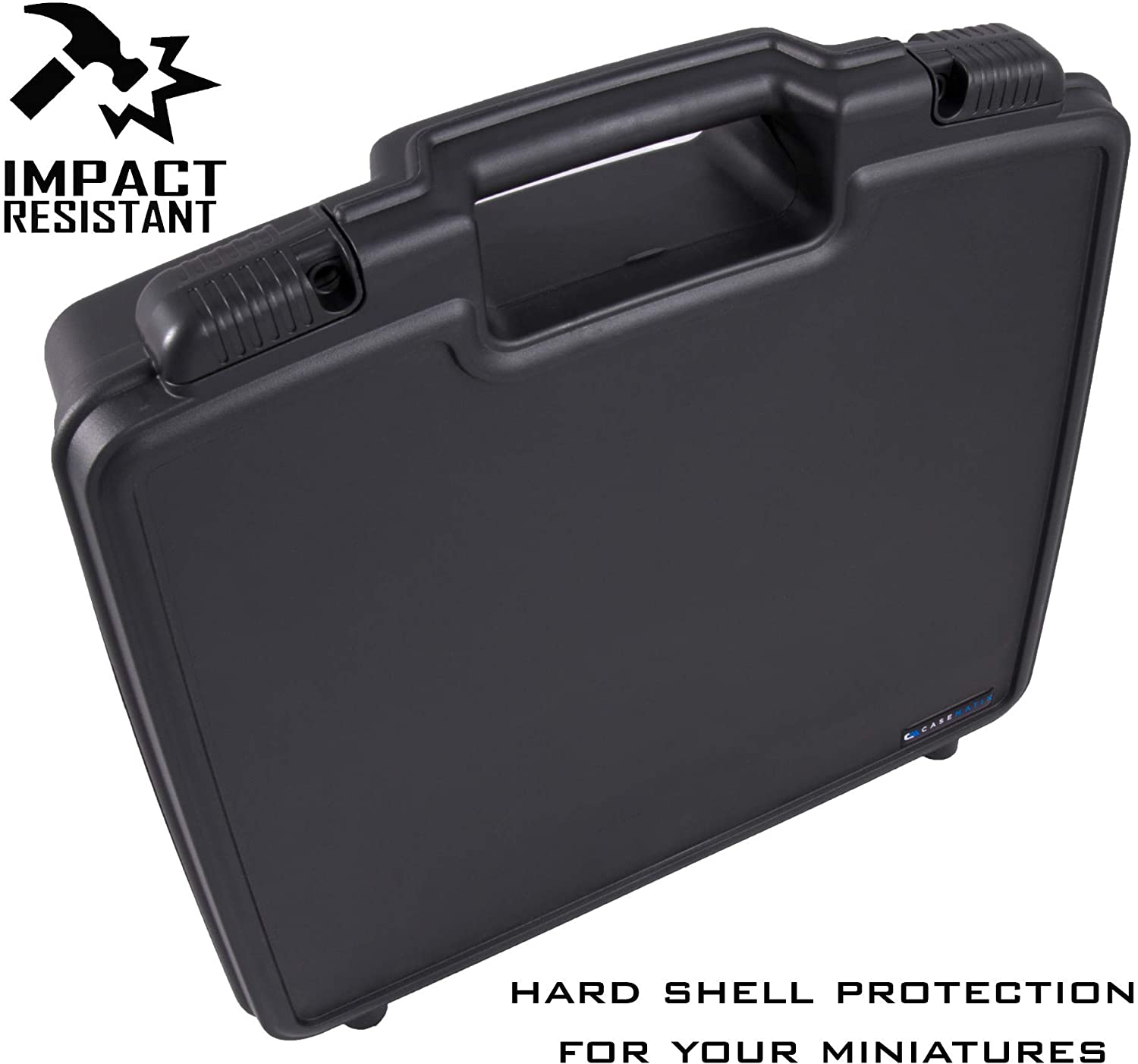CASEMATIX Hard Shell Miniature Storage Travel Case - 36 Figurine Organizer with Pluckable Foam Interior | Durable Protection for Tabletop Games, RPG Miniatures & Collectibles | Perfect for Travel, Gaming Conventions & Home Storage