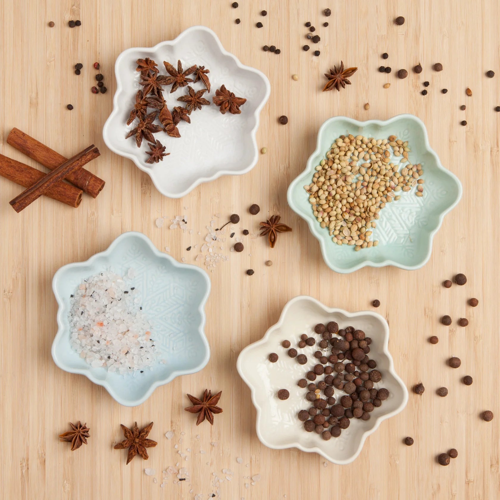 Now Design Snowflake Shaped Dipping Bowl Set of 4 - Perfect for Holiday Parties, Candy Displays & Dessert Serving