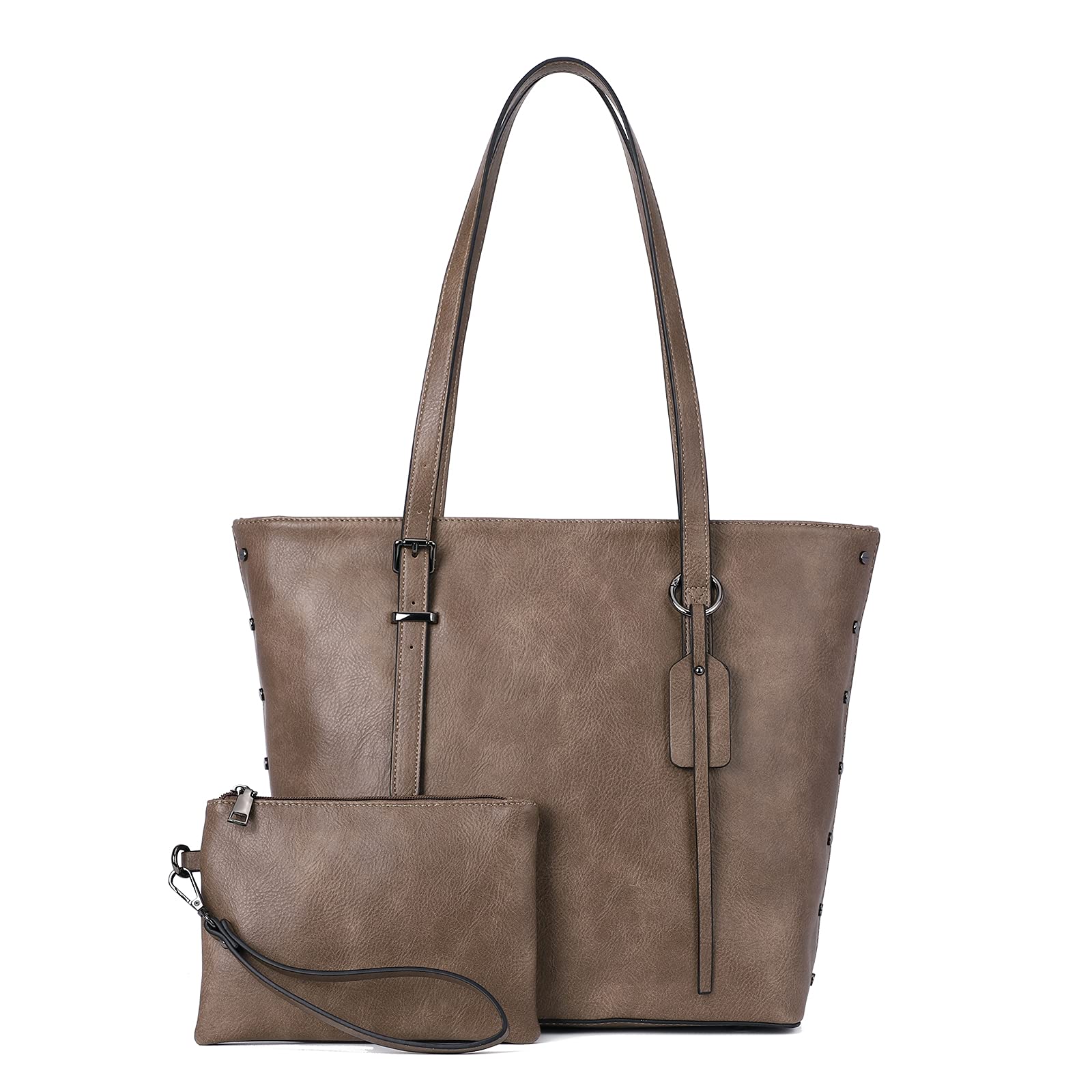 KL928 Women's PU Leather Tote Bag - Large Shoulder Bag & Top Handle Satchel Purse 2-Piece Set for Work, Travel & Everyday Use | Durable & Stylish Handbags