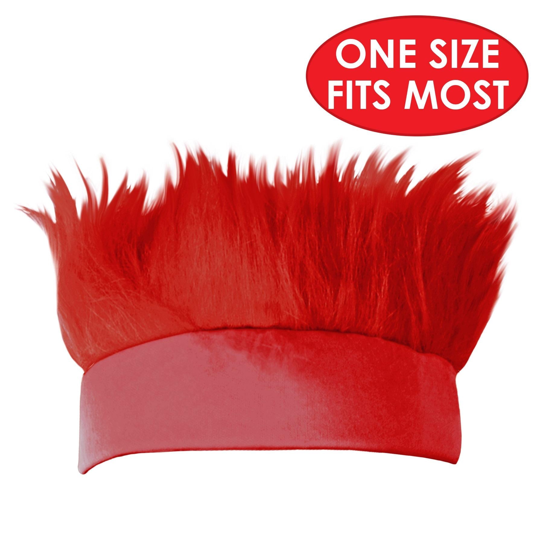12 Pack Beistle Hairy Headband - Red Costume Accessories for Halloween, Cosplay & Themed Parties - Fun & Scary Wig Headbands for Adults & Kids