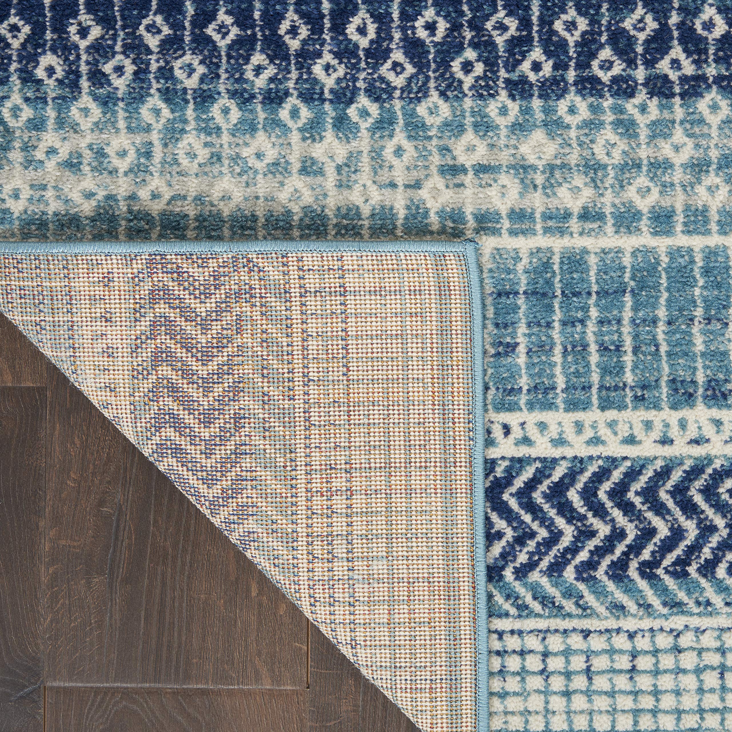 Nourison Passion Bohemian Navy Blue 8' x 10' Area Rug - Easy Clean, Non-Shedding, Stain Resistant | Perfect for Bedroom, Living Room, Dining Room & Kitchen Decor | Soft & Durable for High Traffic Areas