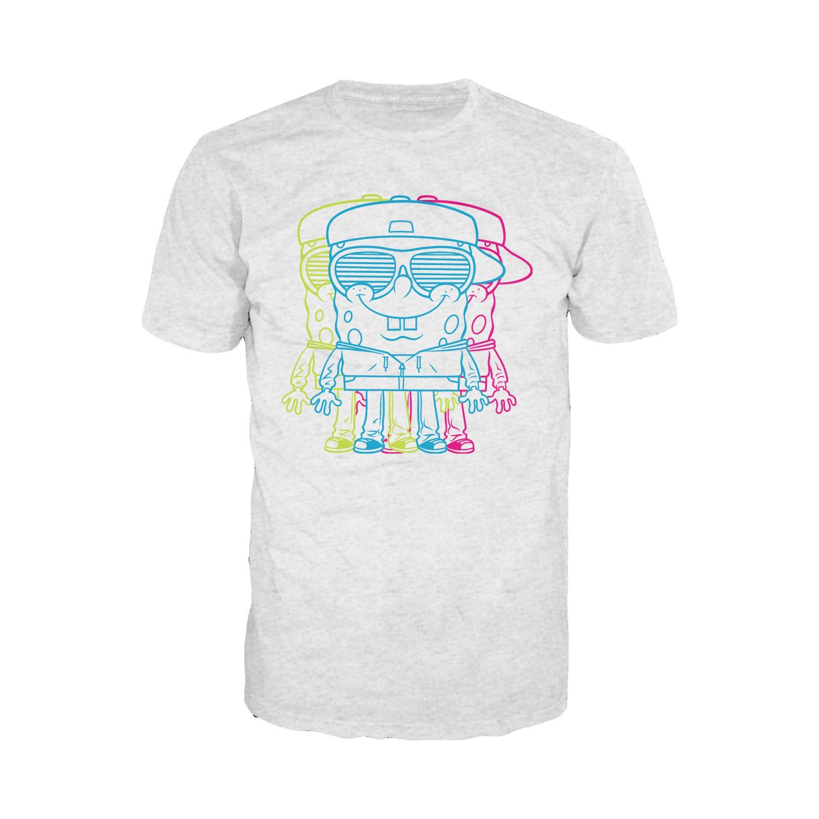 SpongeBob SquarePants 3D Printed Official Men's T-Shirt - Heather Grey - Soft Cotton Casual Tee for Fans, Gifts & Everyday Wear