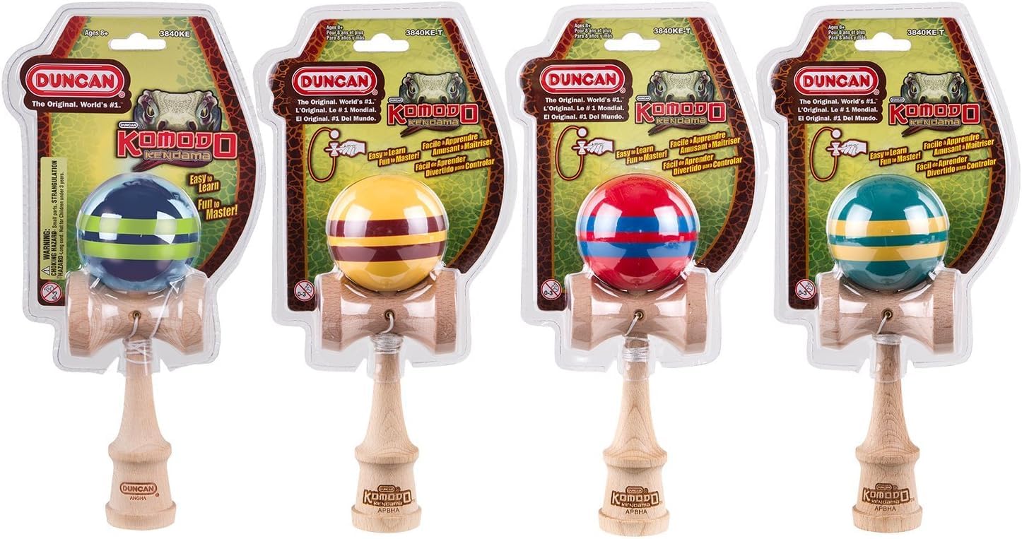 Duncan Toys Komodo Kendama - Traditional Wooden Skill Toy for Kids & Adults - Perfect for Stress Relief, Hand-Eye Coordination & Fun Indoor/Outdoor Play