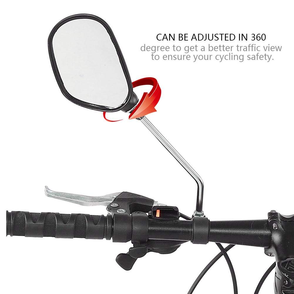 360° Rotating Rear View Bike Mirror - Adjustable Handlebar Safety Mirror for Mountain & Road Cycling - Perfect for Commuting, Touring & Off-Road Adventures